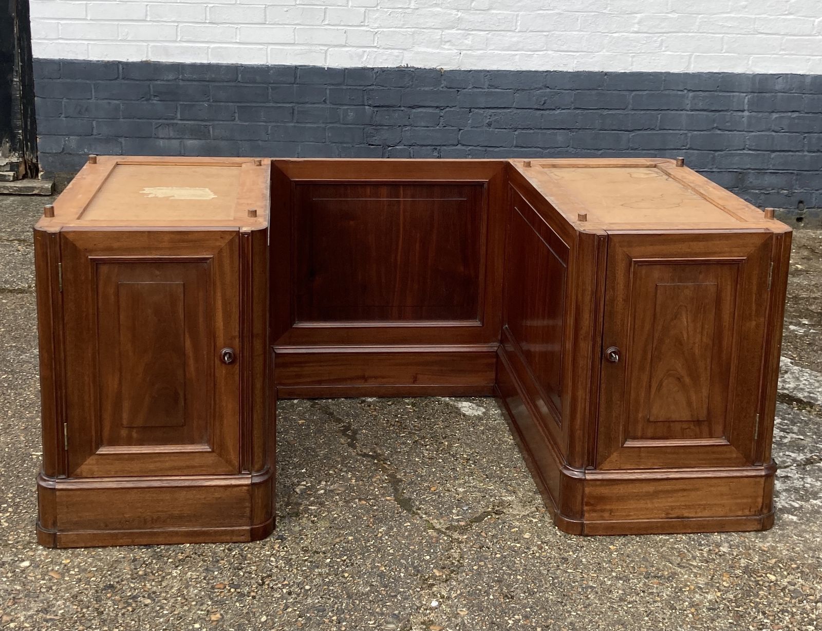photo vintage Italian Mahogany Pedestal Desk, Circa 1850