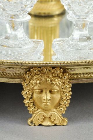 photo furniture Charles X Period Liquor Service In Gilt Bronze And Cut Crystal