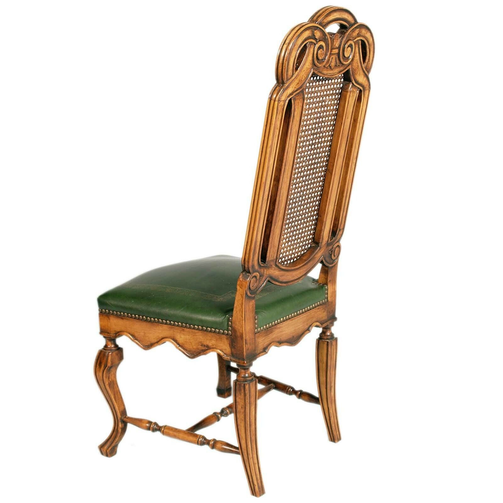 Eight Venetian Chippendale Palladian Chairs, In Walnut, Vienna Straw, Leather photo 10000.0