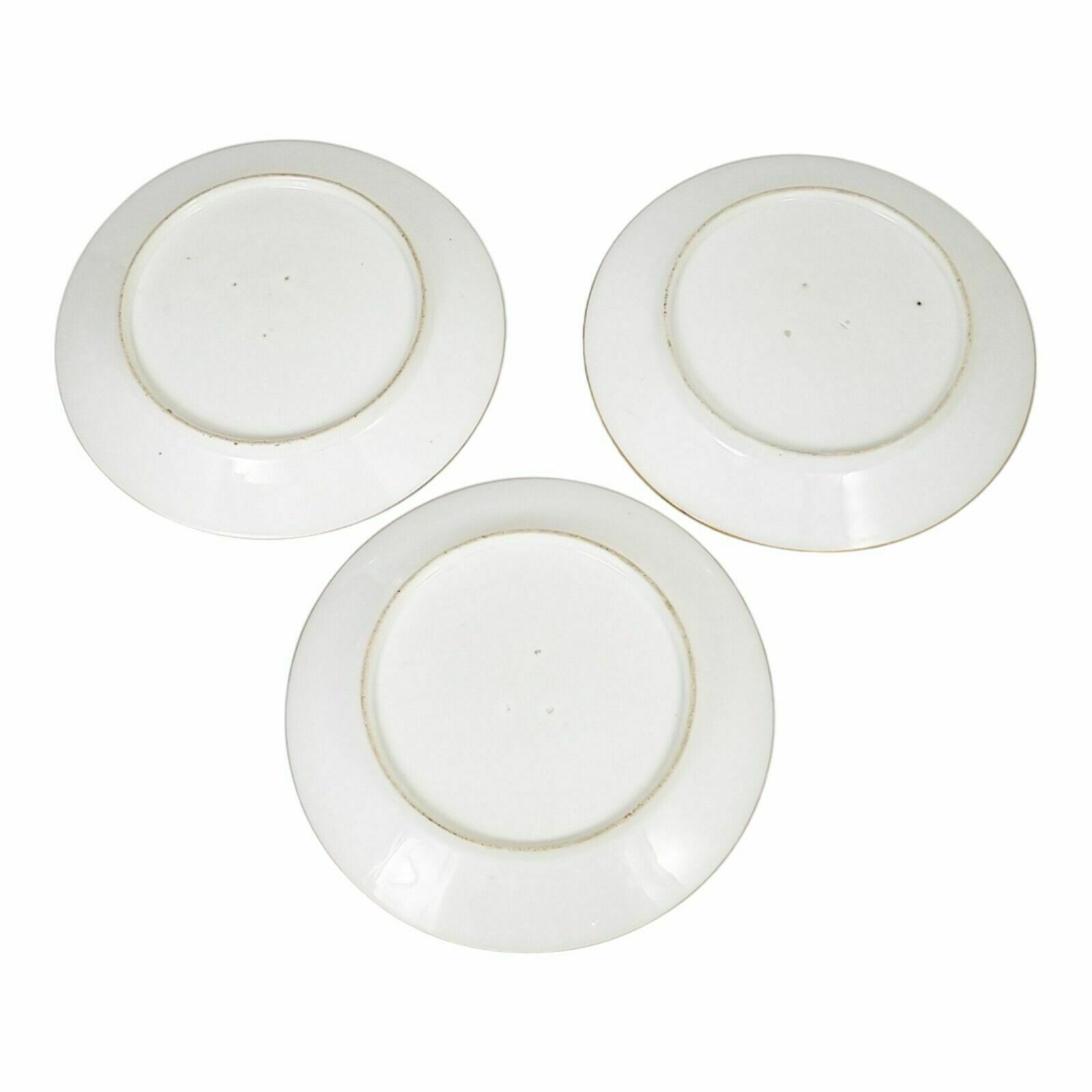 1830’s Empire Old Paris Porcelain Set Of 3 Gilded Side / Dessert Plates Feuillet photo 180.0
