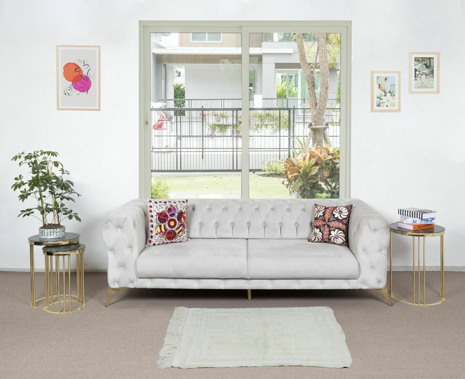 Minimalist Vintage Anatolian "Tulu" Rug In Beige, 100% Natural Wool photo furniture