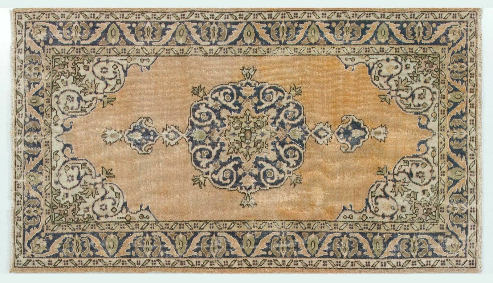 4x7 Ft Fine Hand Knotted 1960s Accent Rug With Medallion Design In Soft Tones photo 385.0