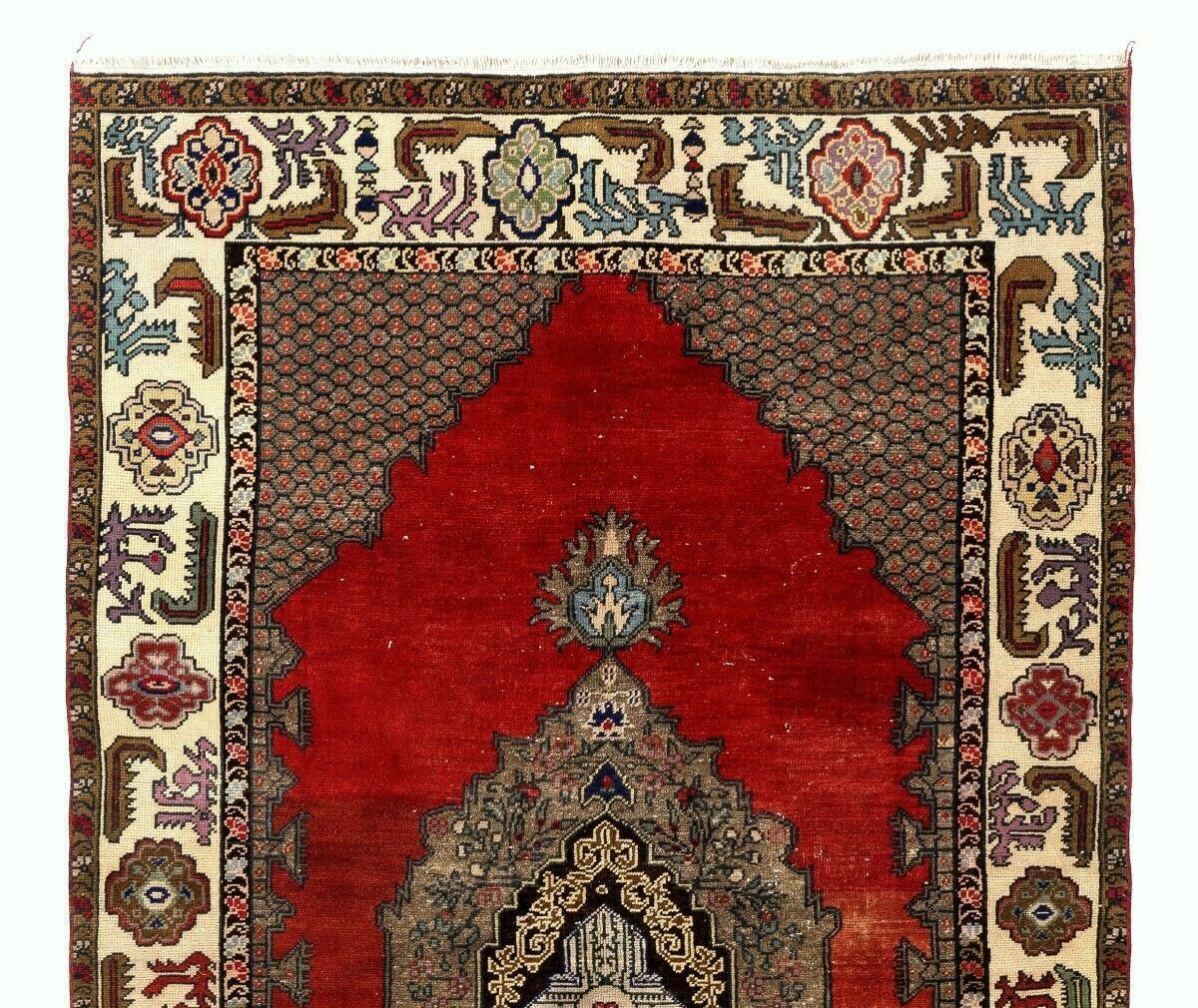 4.6x8 Ft One Of A Kind Vintage Turkish Village Rug. Wool Hand Knotted Carpet photo furniture