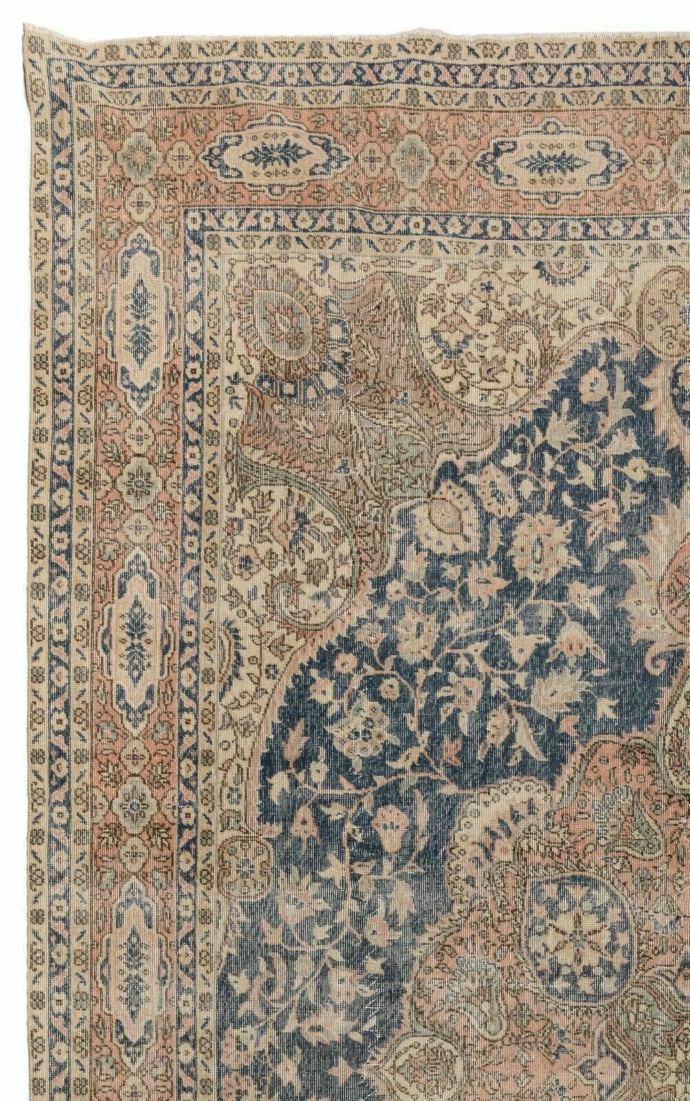 9.2x13 Ft Fine Vintage Traditional Turkish Wool Rug, Hand Knotted Large Carpet photo furniture