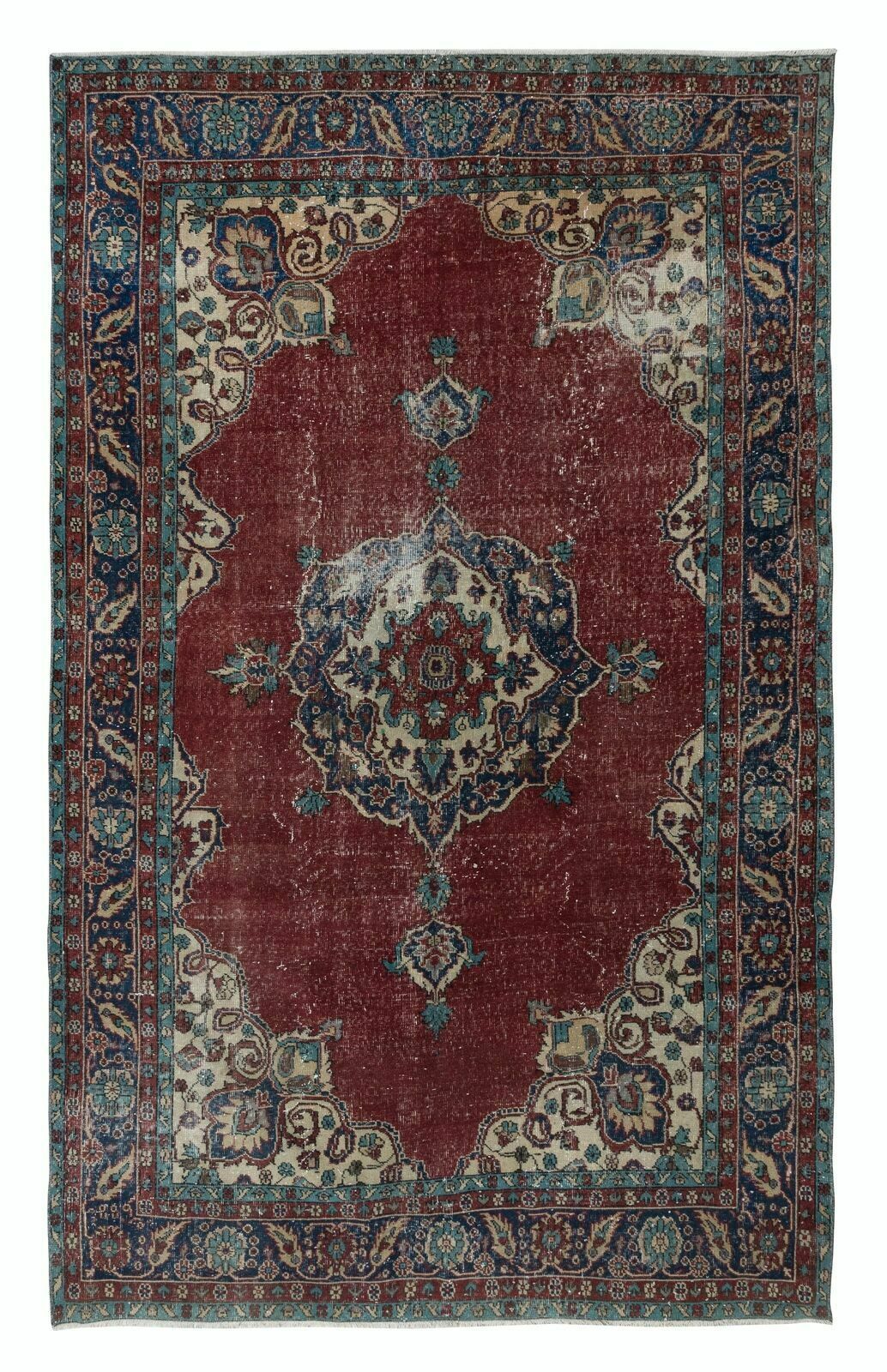 Unique Vintage Village Rug, Ca 1960, Handmade Turkish Tribal Carpet
