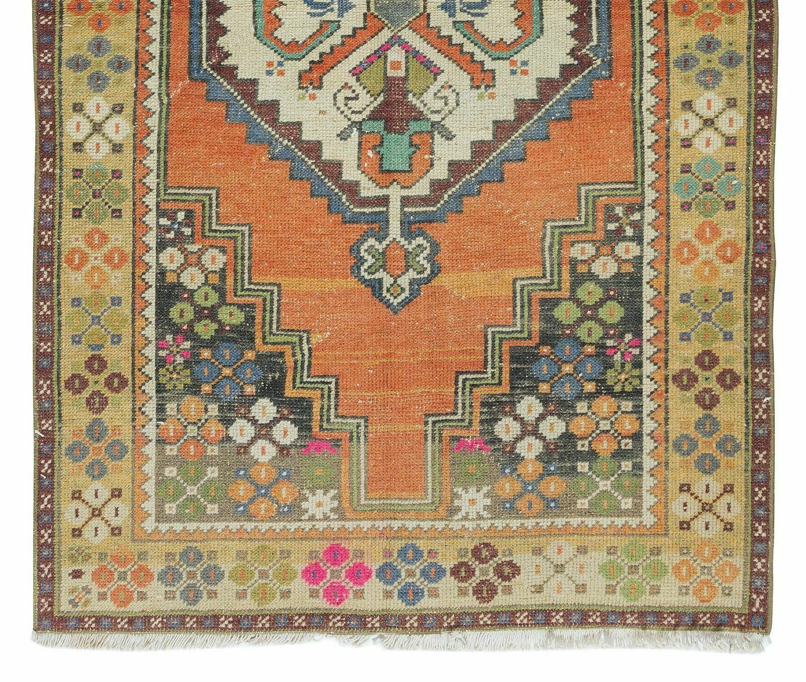 3.4x5.9 Ft Hand Knotted Turkish Oriental Style Rug, Vintage Carpet Made Of Wool photo 448.0