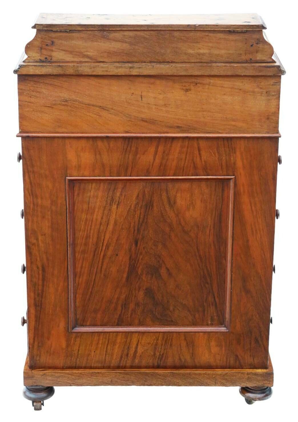 Victorian Burr Walnut Davenport Writing Table Desk   C. 1870 photo vintage