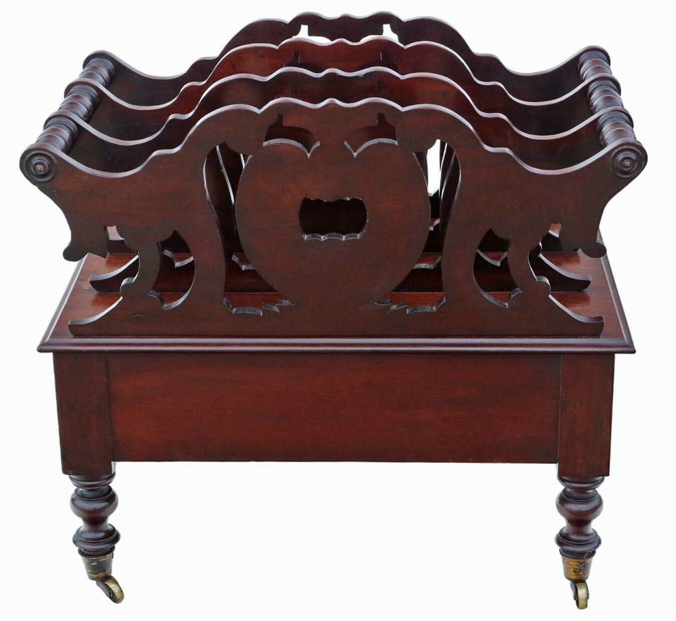19th Century Mahogany Canterbury Magazine Rack   Fine Quality Antique photo vinterior