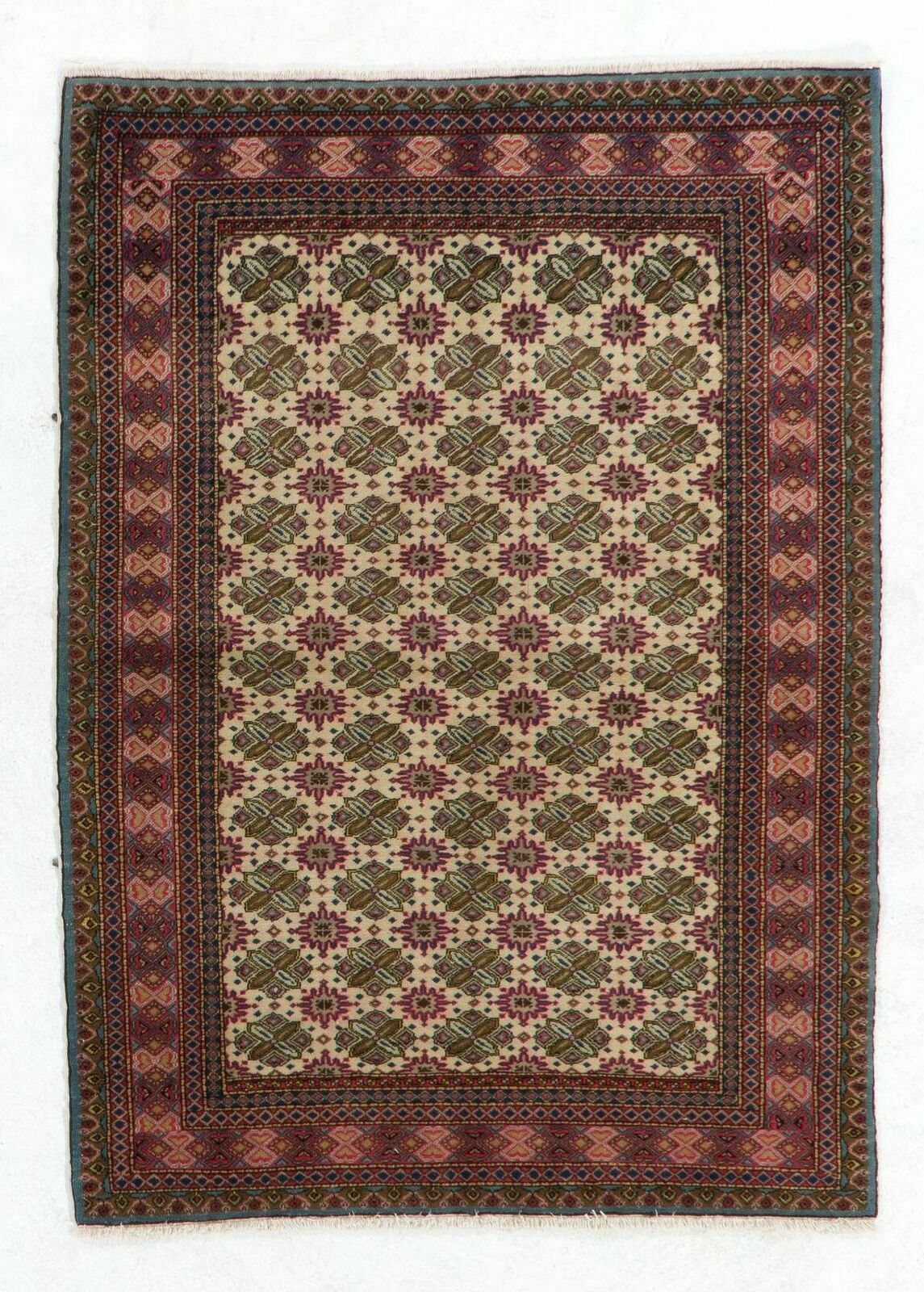 4x5.6 Ft Handmade Vintage Kayseri Rug. Great For Modern Office And Home