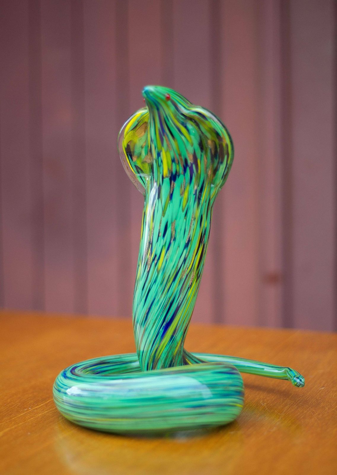 Large Murano Snake, Murano Green Snake, Glass Snake Statue, Murano Animals, Collection, Snake photo 172.0