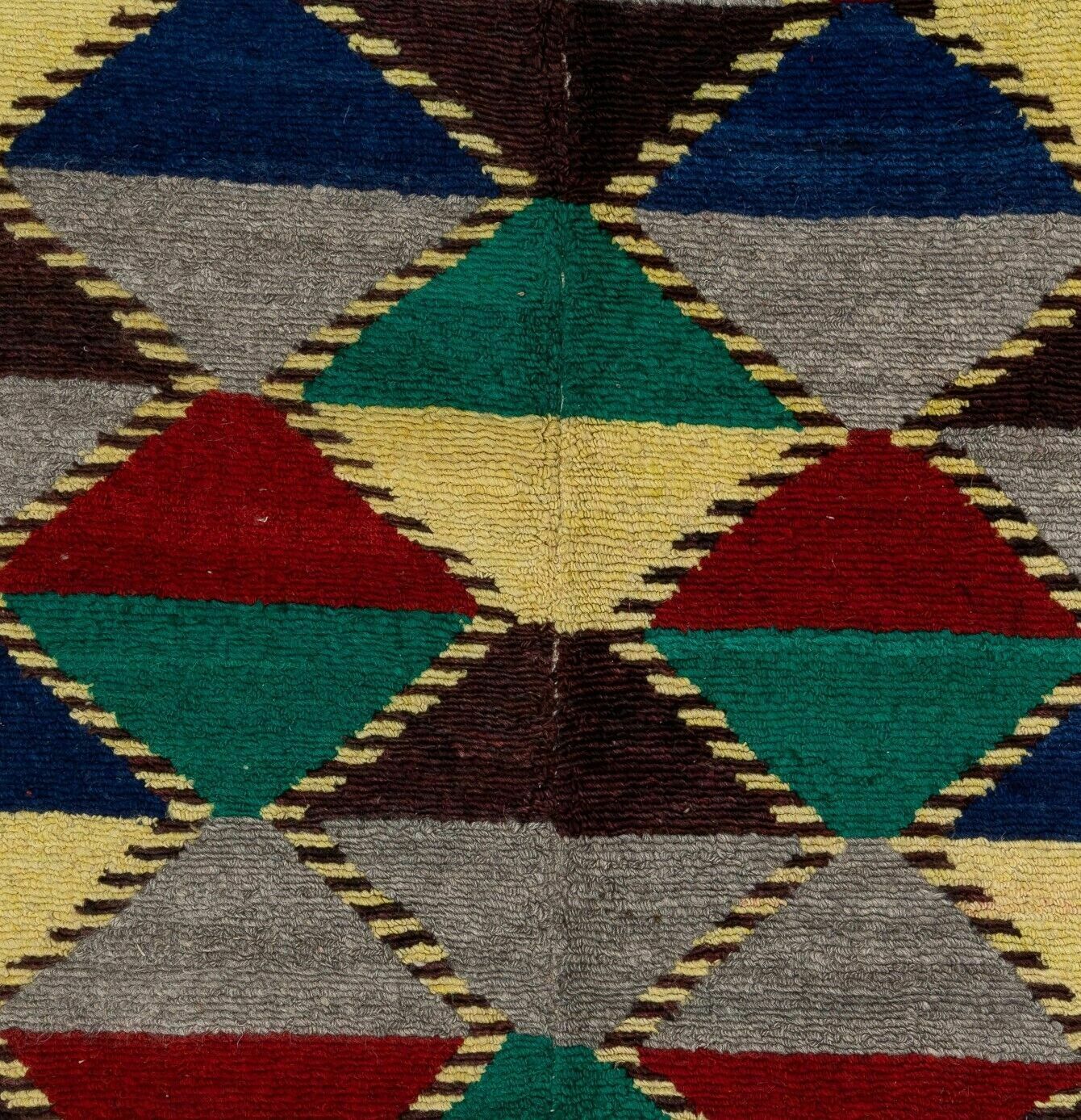 3.6x4.4 Ft Handmade Geometric Design 1960s Tulu Rug From Turkey. C1239 photo Textiles