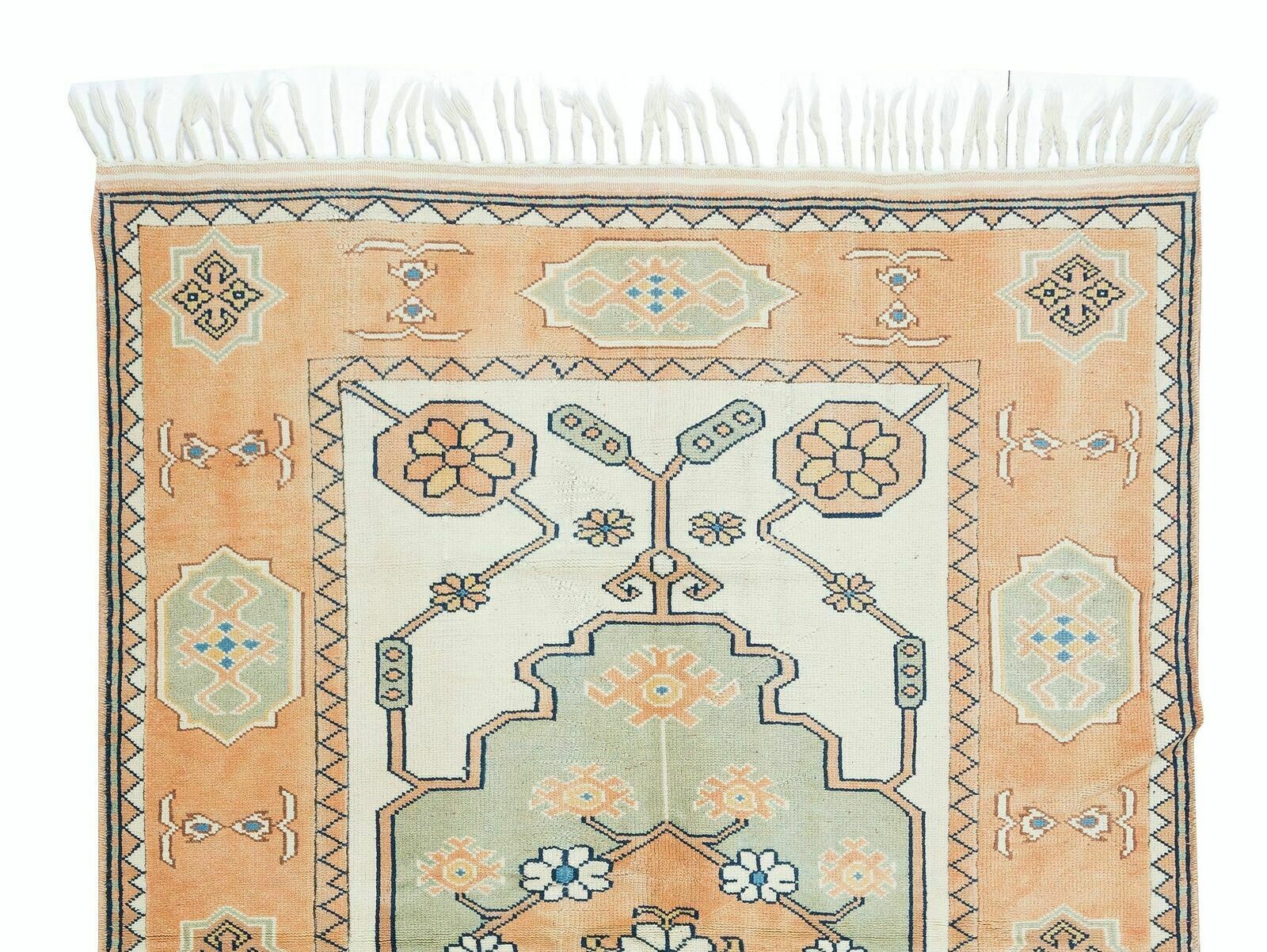 5x7 Ft Vintage Handmade Turkish Geometric Wool Area Rug For Office & Home Decor photo Textiles