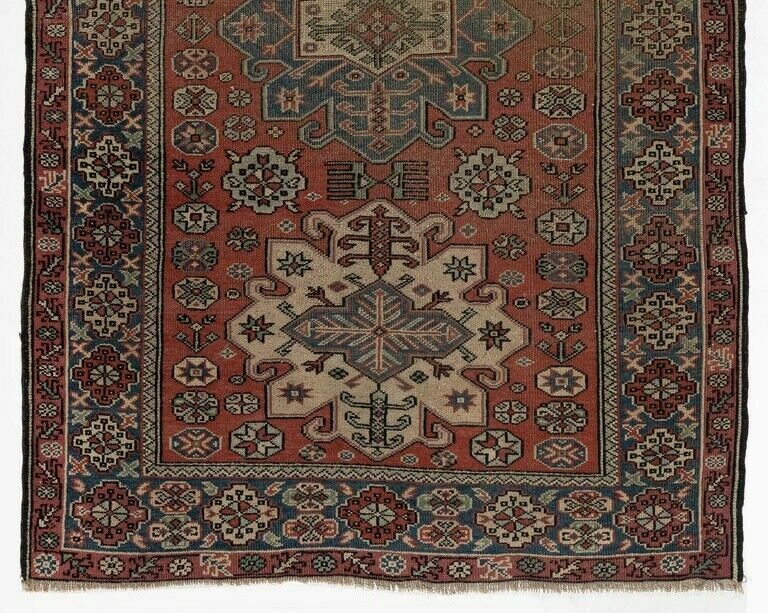 Traditional Vintage Handknotted Anatolian Village Rug With Medallions photo for sale
