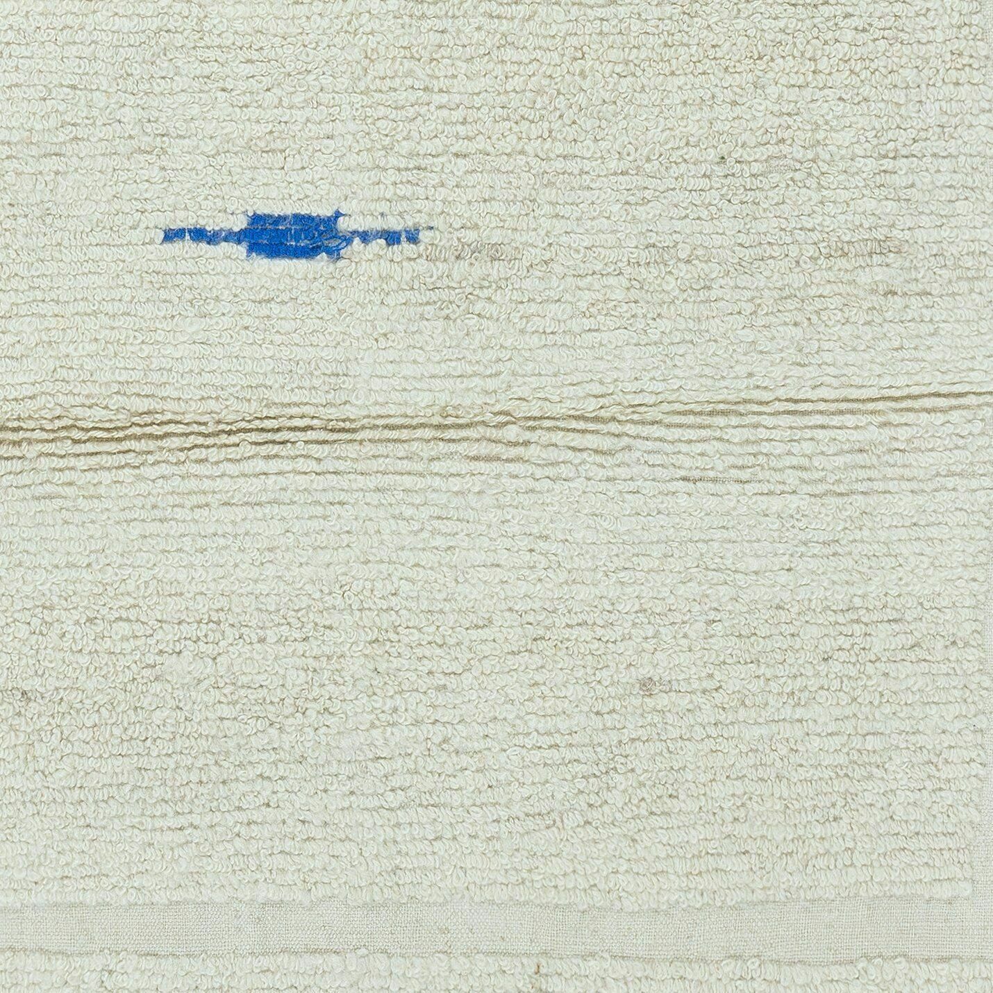 3.5x3.3 Ft Minimalist Vintage Small Tulu Rug Made Of Natural Beige Wool photo 190.0
