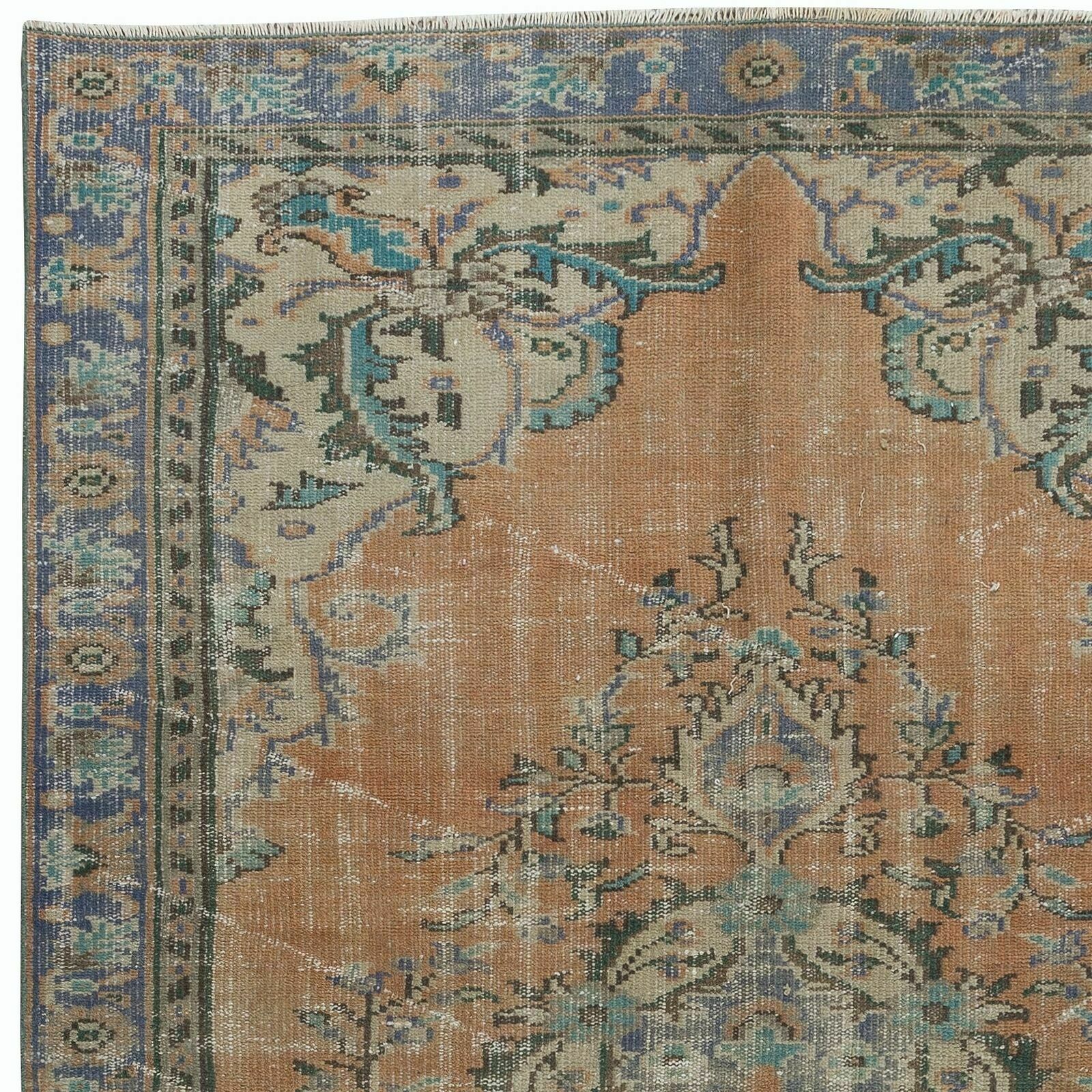 5.4x9 Ft Traditional Vintage Turkish Rug With Medallion, Handmade Village Rug photo Textiles