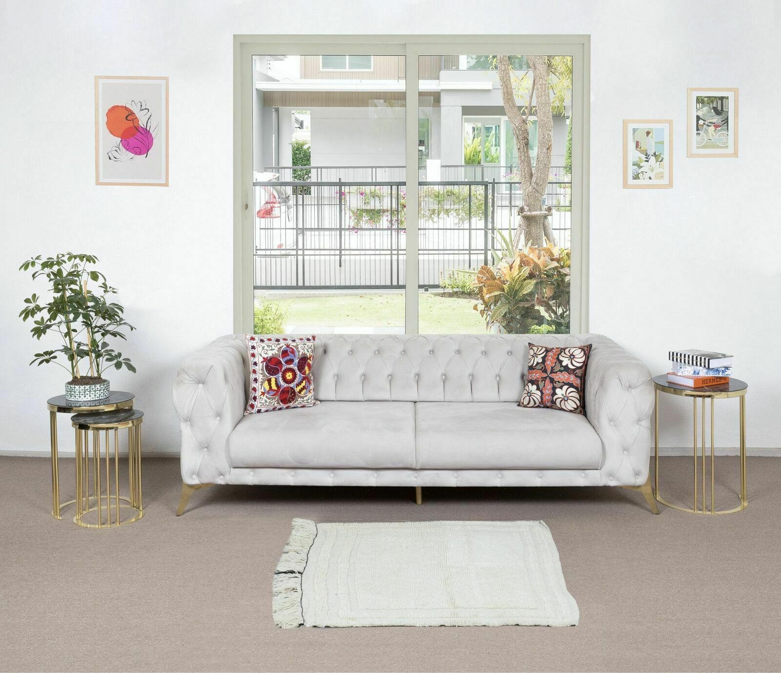 3.7x3.8 Ft Late 20th Century Minimalist Anatolian "Tulu" Rug, 100% Natural Wool photo furniture