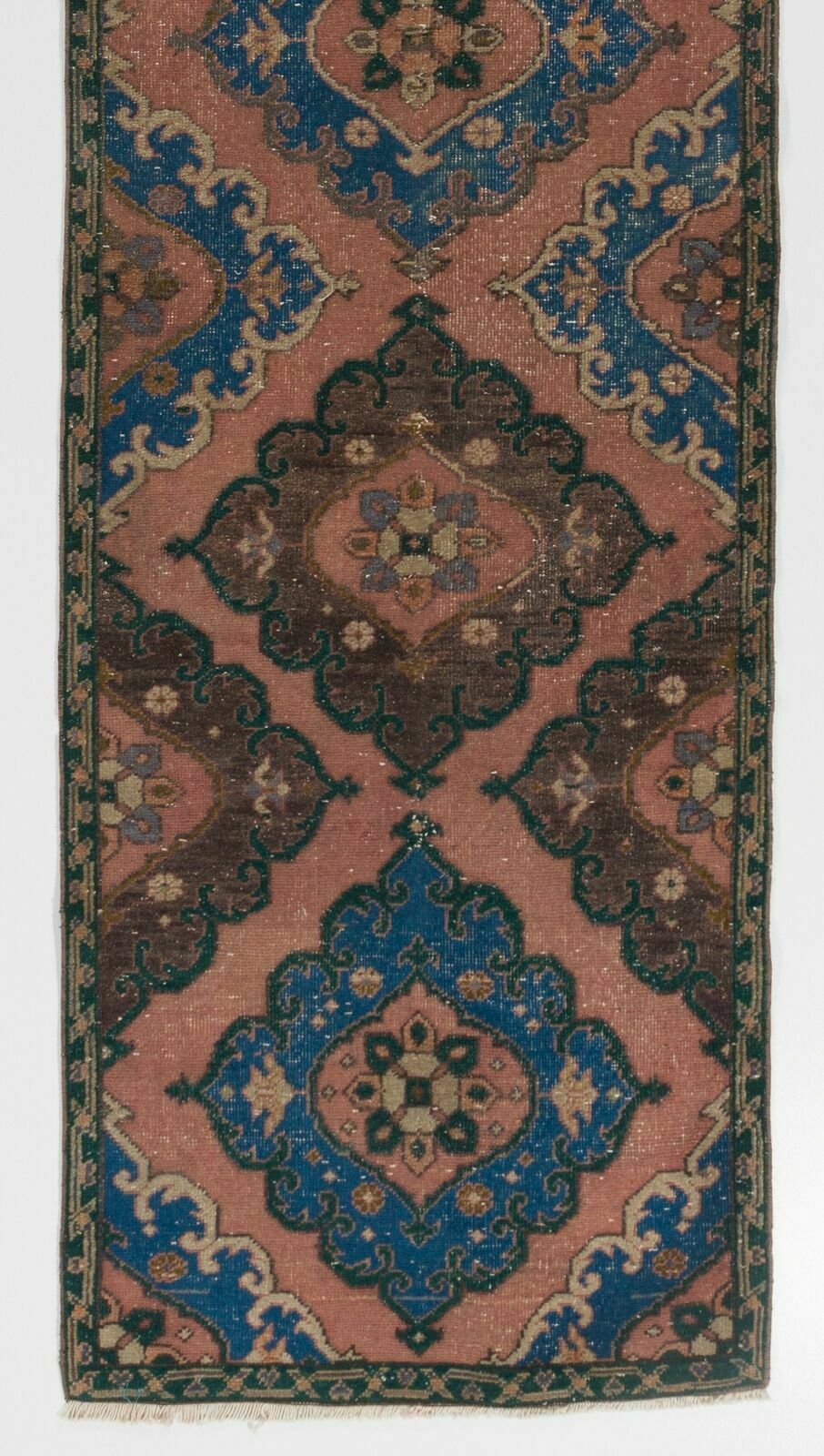 3x12 Ft Hand Knotted Vintage Anatolian Runner Rug For Hallway Decor photo for sale