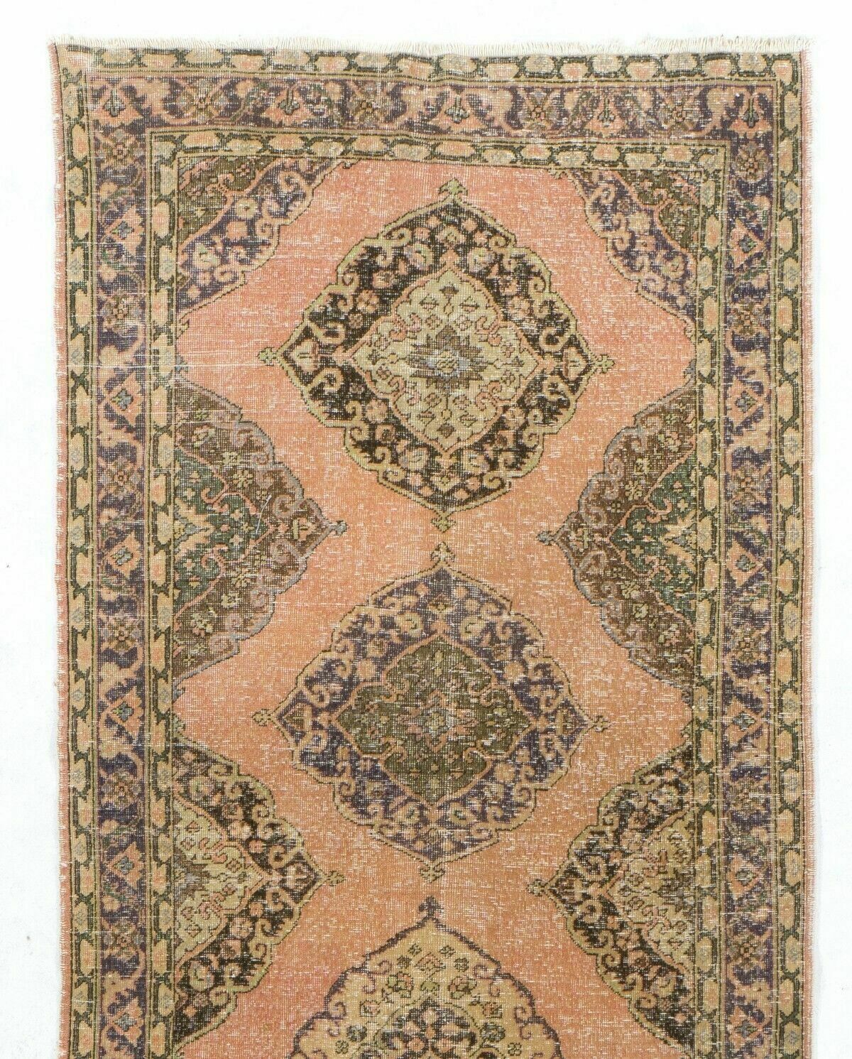 4.7x13.2 Ft Handmade Vintage Anatolian Runner Rug For Hallway Decor photo furniture