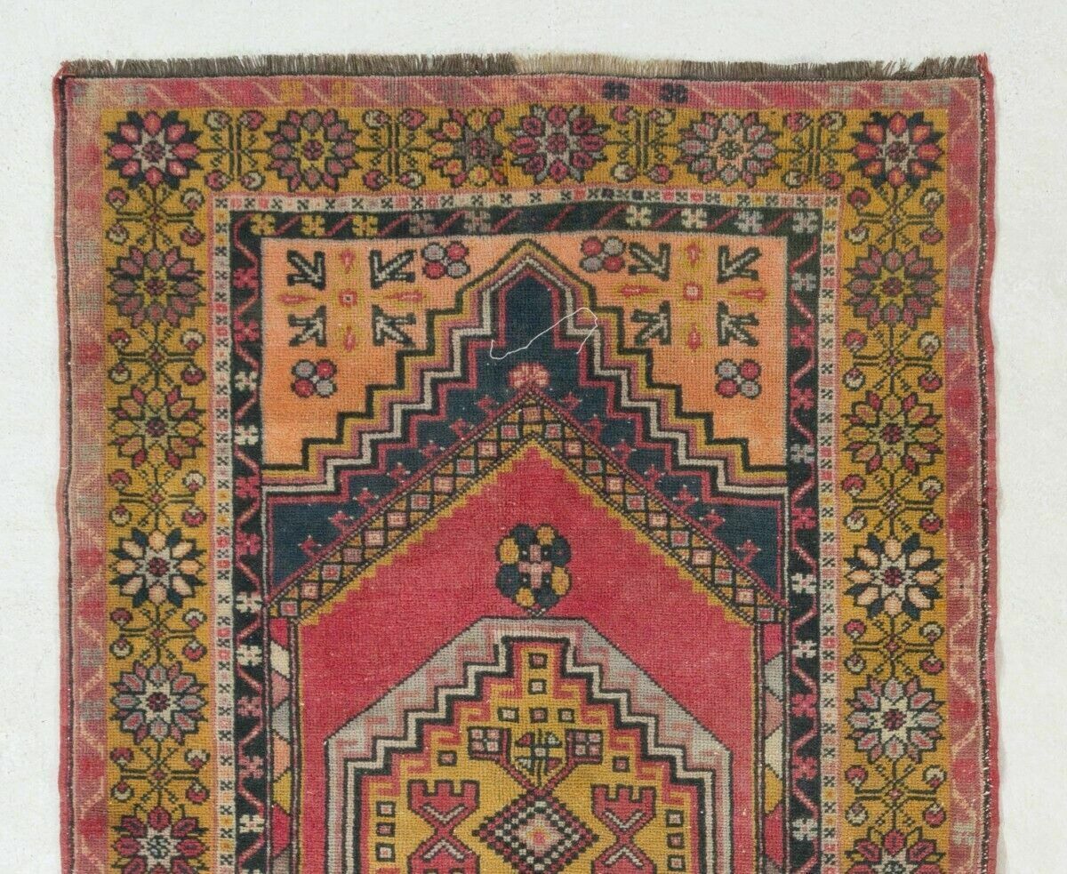 One Of A Kind Handmade Vintage Turkish Village Rug, Soft Wool Pile photo furniture