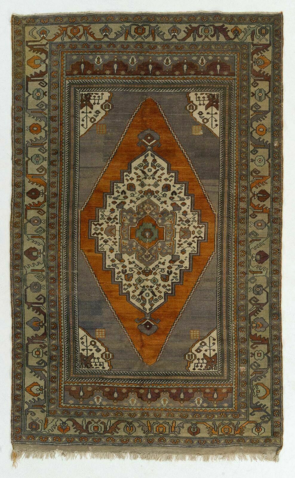 5.4x8.6 Ft One Of A Kind Vintage Anatolian Taspinar Rug Made Of 100% Wool