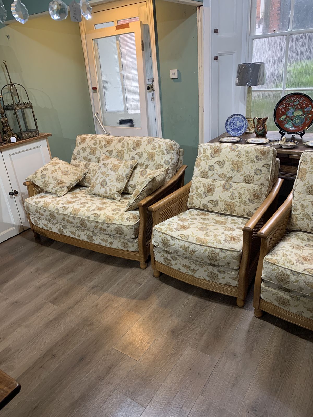 Ercol Three Piece Bergere Suite