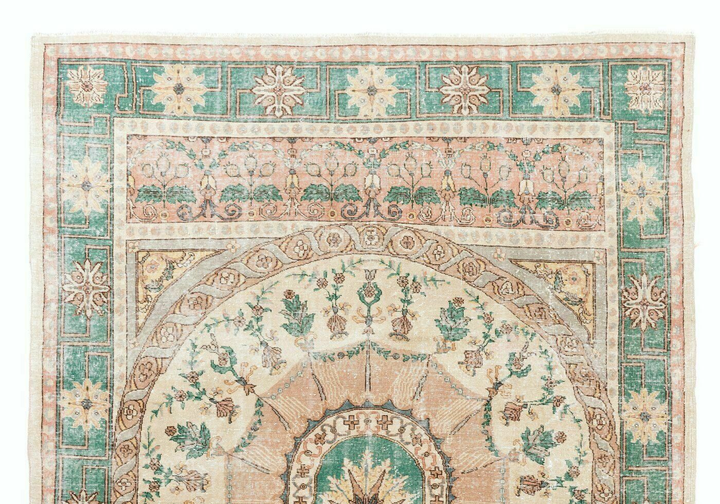 8.4x12 Ft Unusual One Of A Kind Vintage Hand Knotted European Rug. 100% Wool photo furniture
