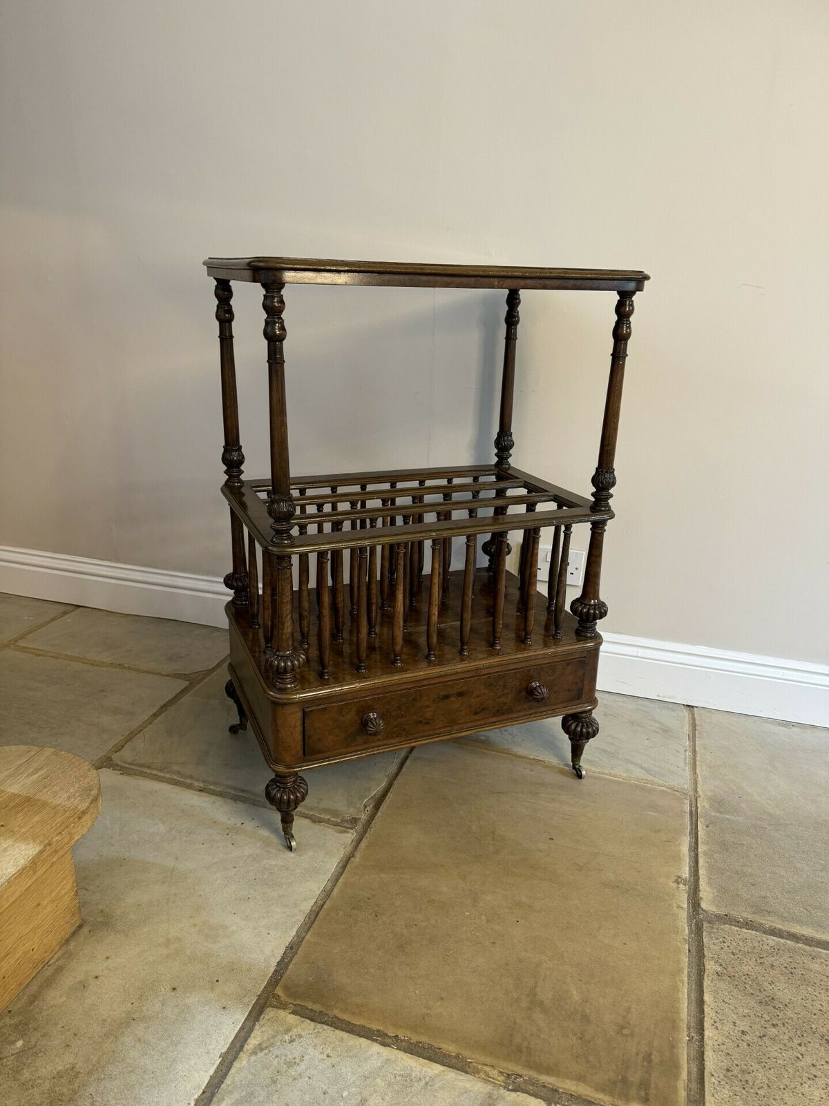 Superb Quality Antique Freestanding Burr Walnut Canterbury Whatnot photo buy