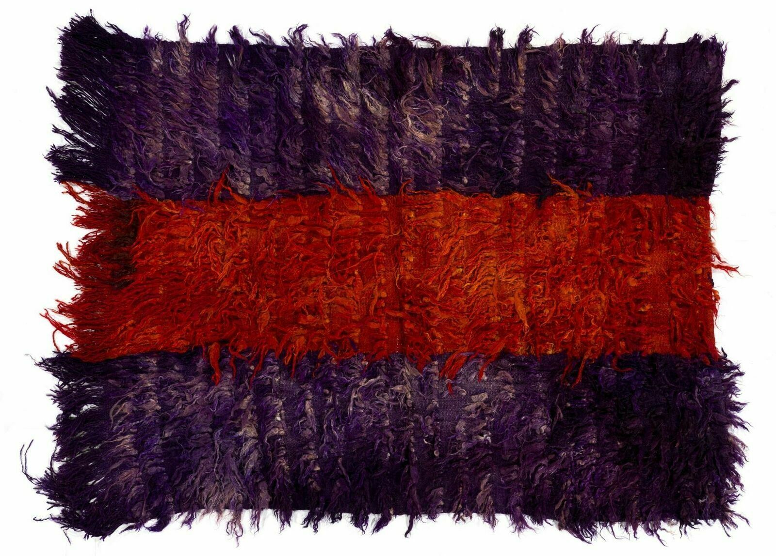 4.5x5.8 Ft Vintage Filikli Tulu Rug Made Of Mohair 'Angora Wool', Red & Green photo 469.0