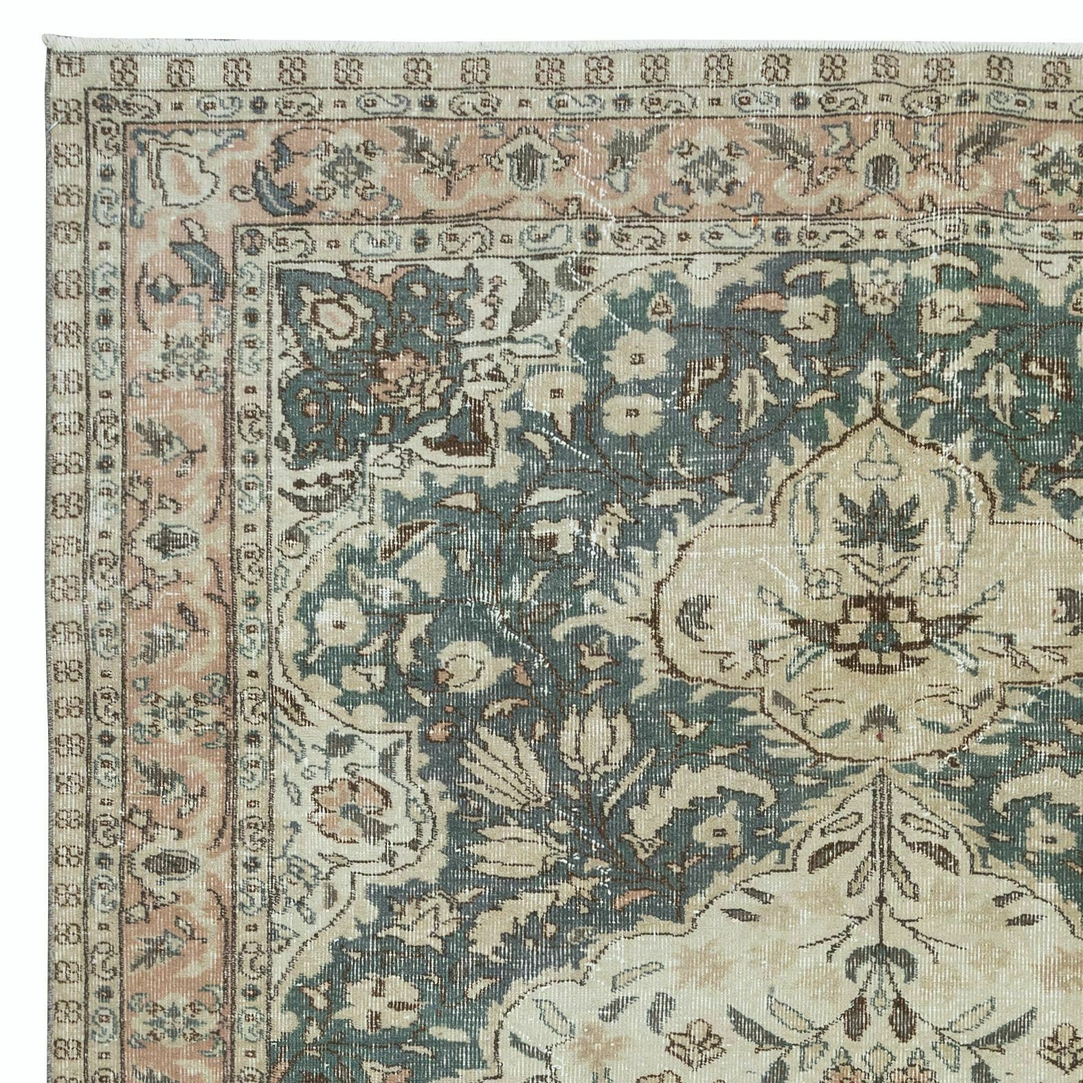6.3x8.5 Ft One Of A Kind Handmade Vintage Area Rug, Traditional Turkish Carpet photo Textiles
