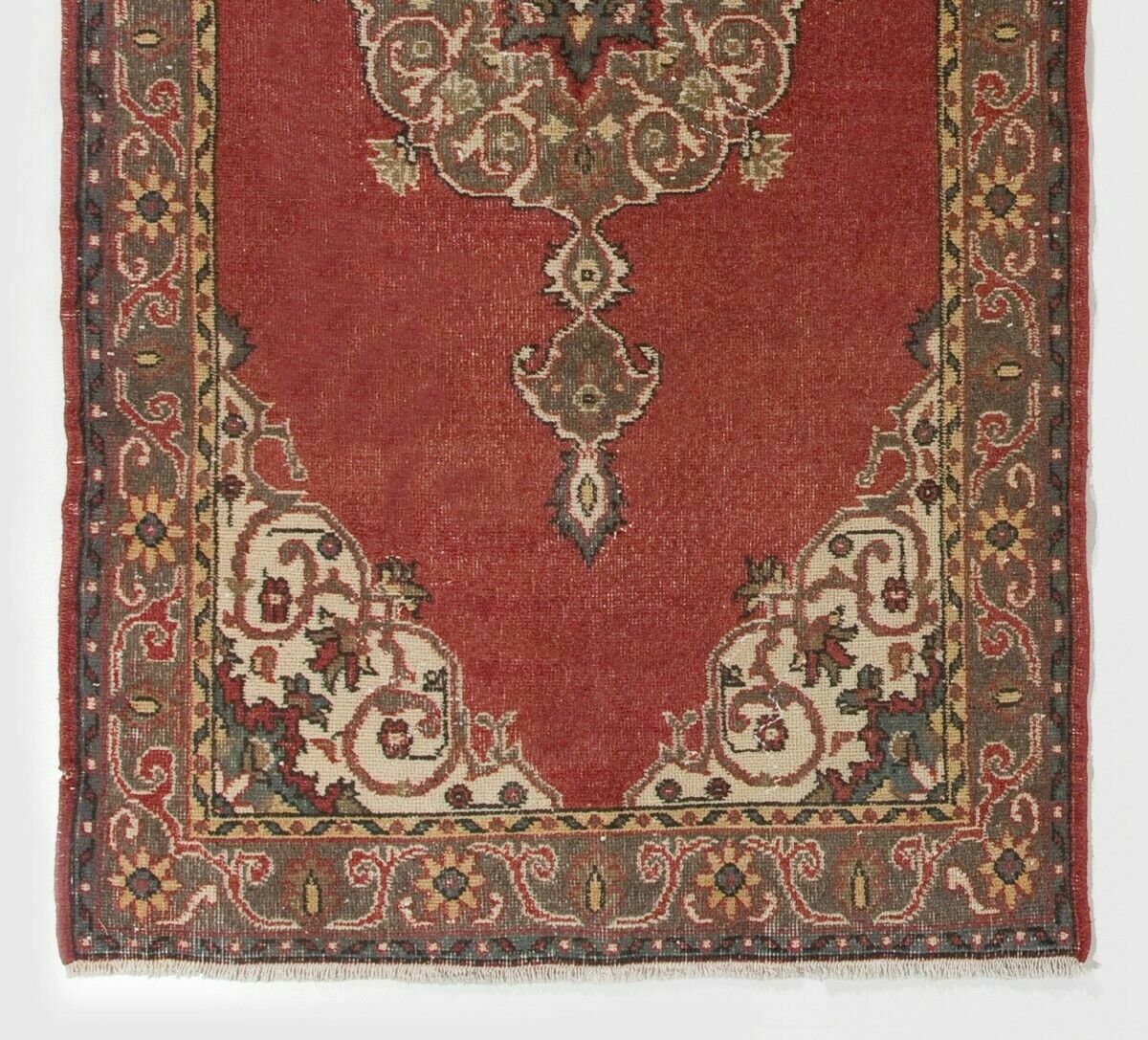 4x7.4 Ft Vintage Turkish Rug, Traditional Handmade Wool Carpet For Home & Office photo for sale