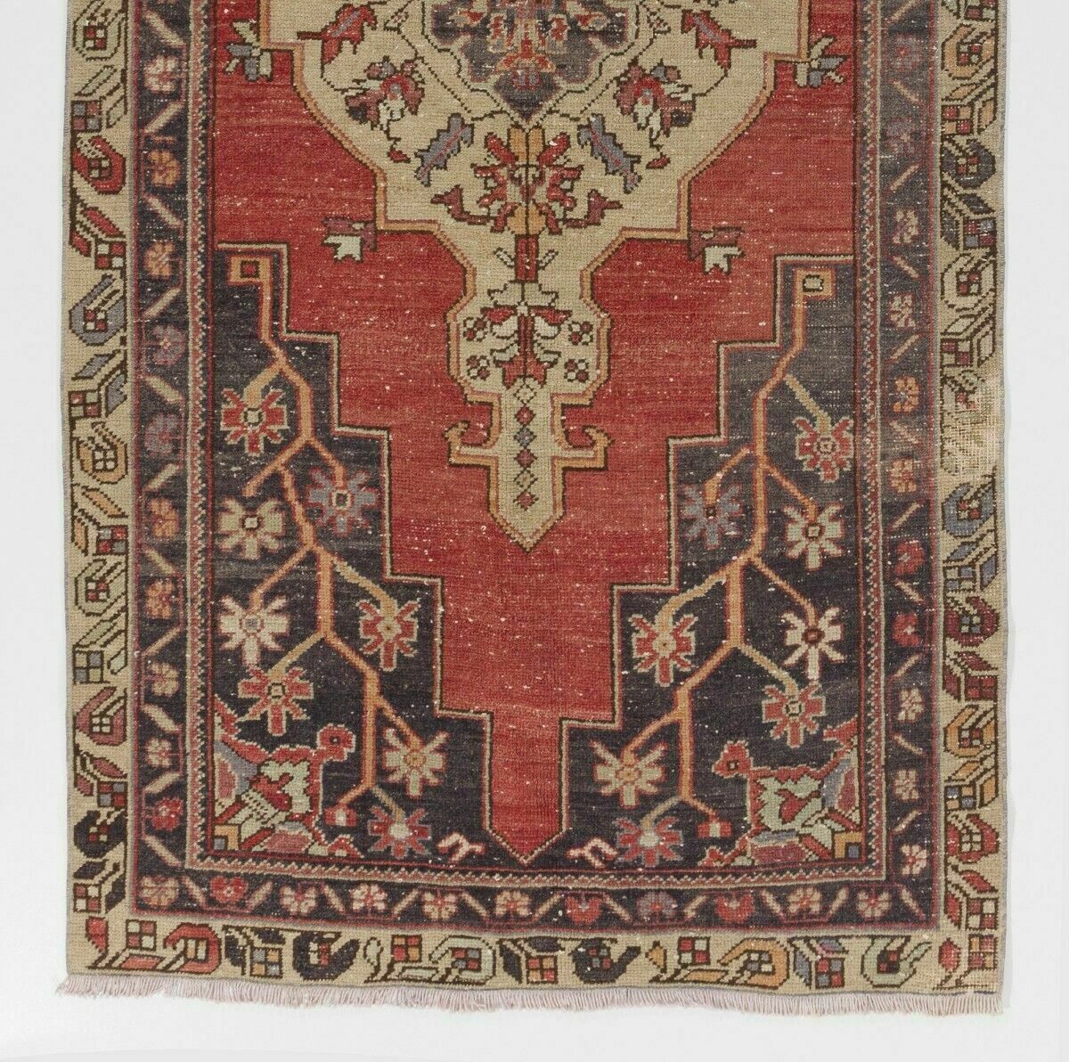 4x8.4 Ft Handmade Vintage Anatolian Village Rug, Traditional Wool Oriental Rug photo for sale