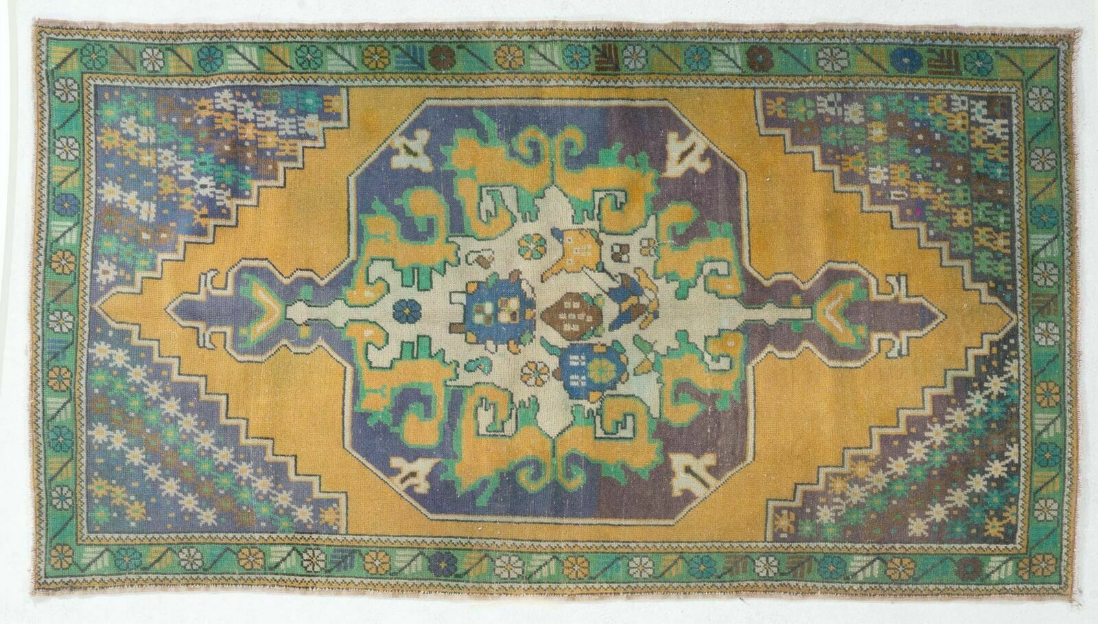 4.2x7.8 Ft Vintage Anatolian Rug, Wool Carpet For Country Home, Rustic Decor photo 398.0