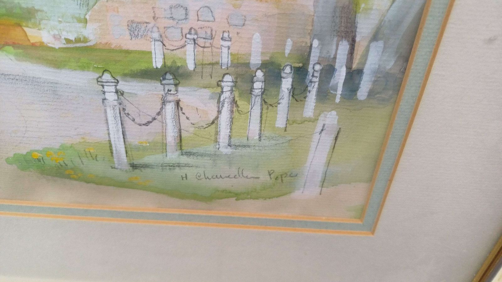 Stunning Large Original Watercolour ‘Sunlit Village’ By Popular Artist ’Hilda Chancellor Pope 1978 photo 120.0