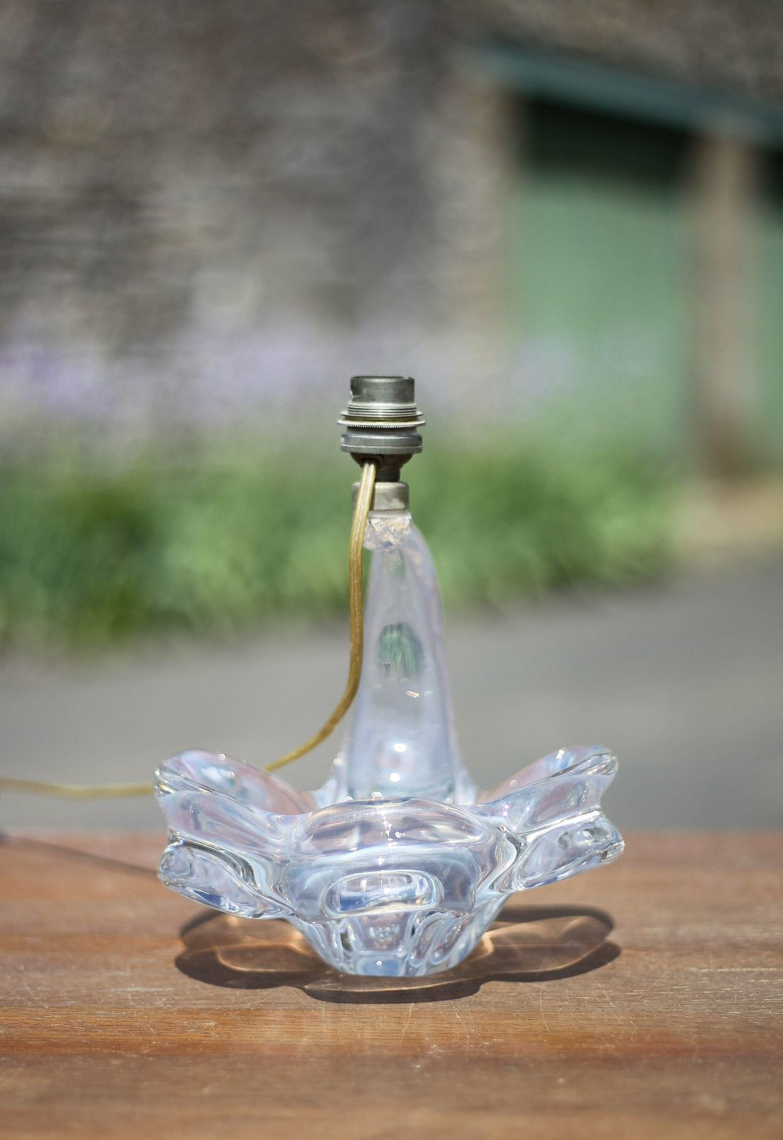 Vintage Crystal Lamp, Opalescent Lamp Base, Bedside Lamp, Crystal Table Lamp, Interior Decoration, Bedside Lamp, Table Lamp, 60's photo vintage