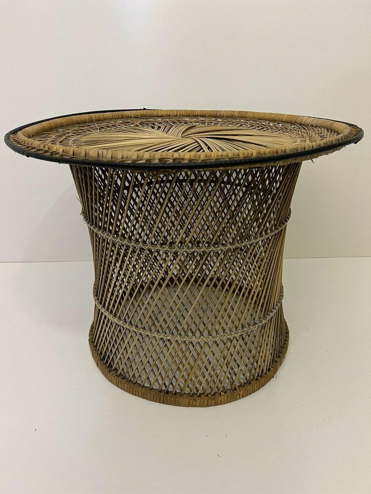 Mid Century Bamboo Wicker Table By Franco Albini, 1950s photo furniture
