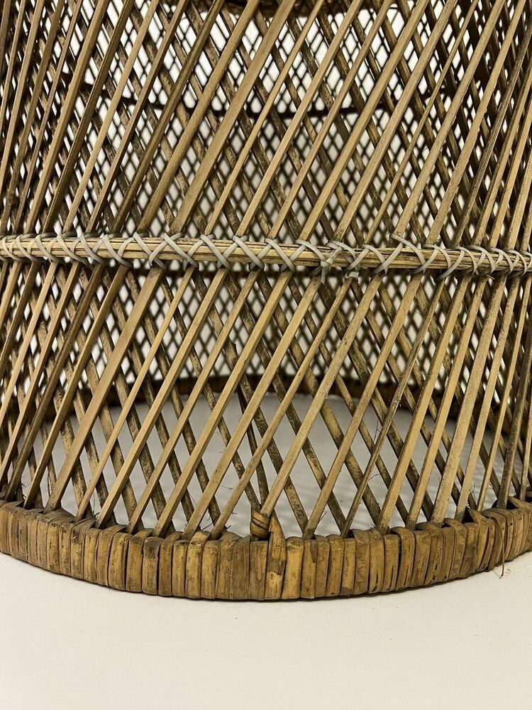 Mid Century Bamboo Wicker Table By Franco Albini, 1950s photo vinterior
