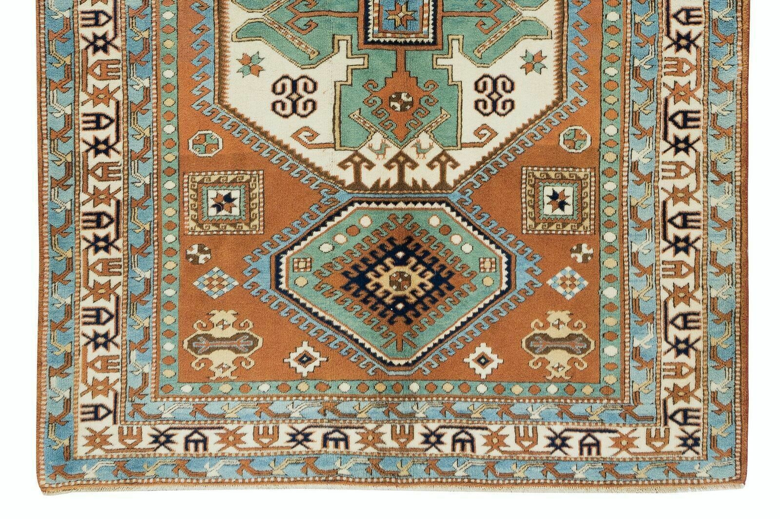 4.8x6.6 Ft Tri Medallion Vintage Turkish Wool Area Rug For Office & Home Decor photo 864.0