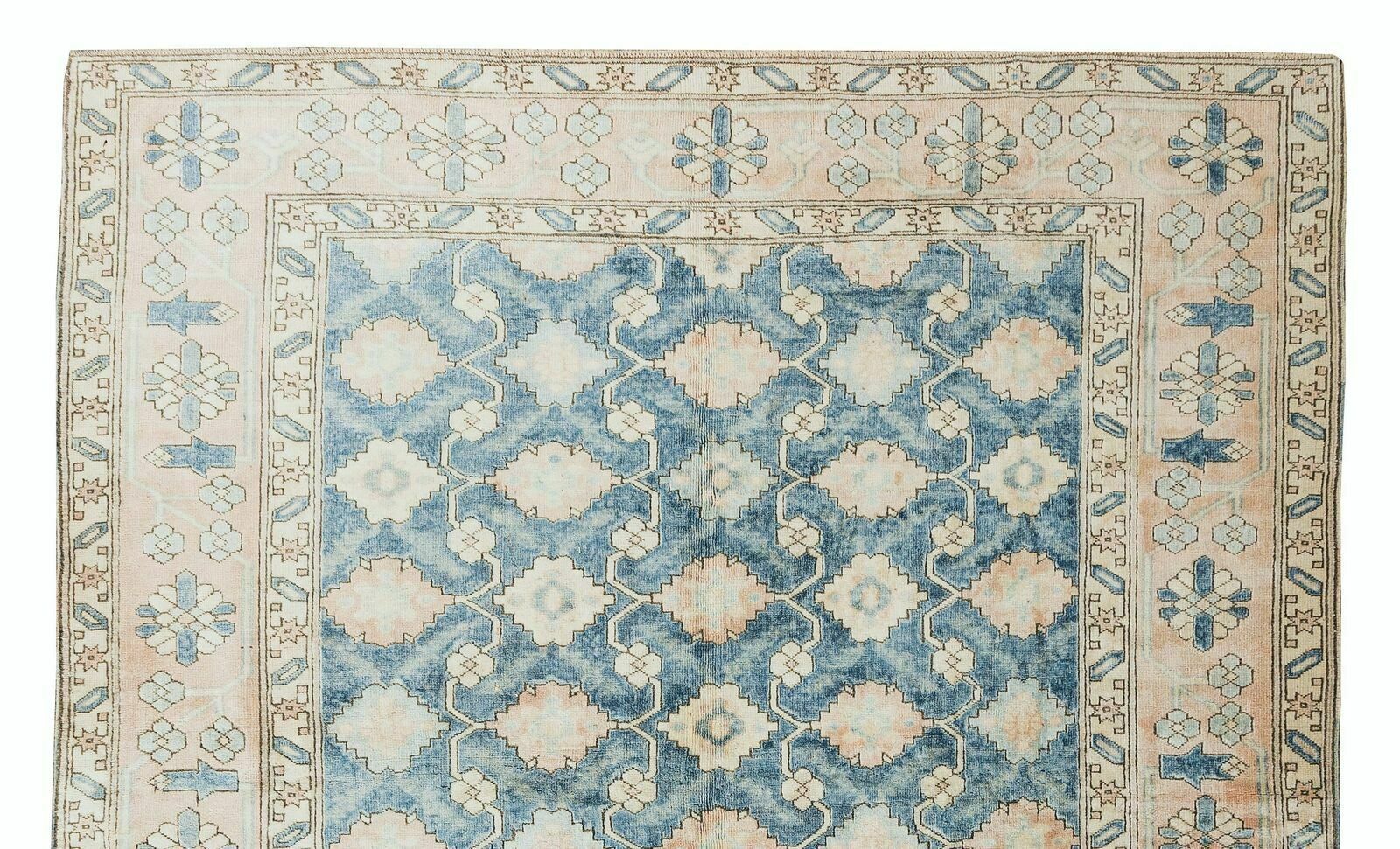 7x8.6 Ft Handmade Turkish Rug, Authentic Floral Vintage Carpet photo Textiles