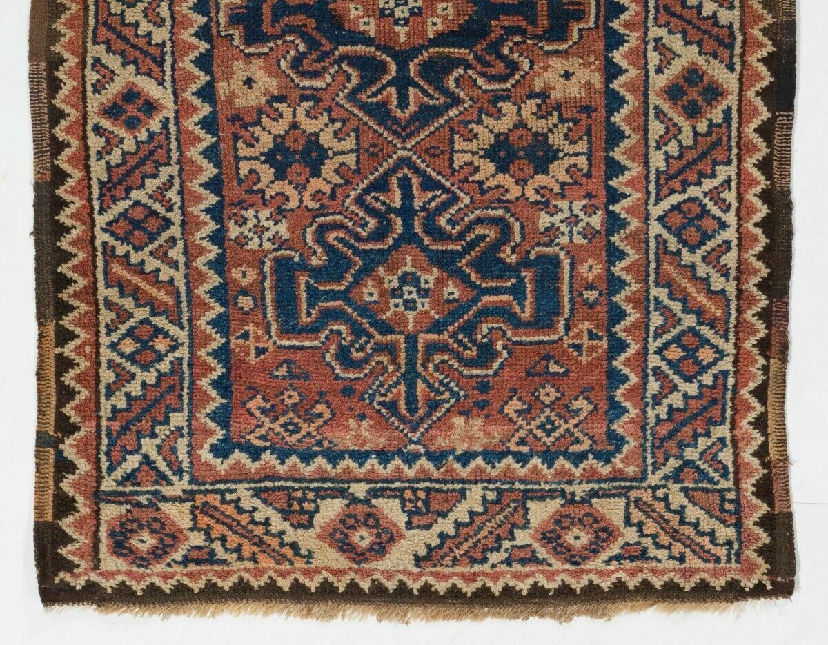 Mid Century Handmade Anatolian Wool Rug With Geometric Tri Medallions photo for sale
