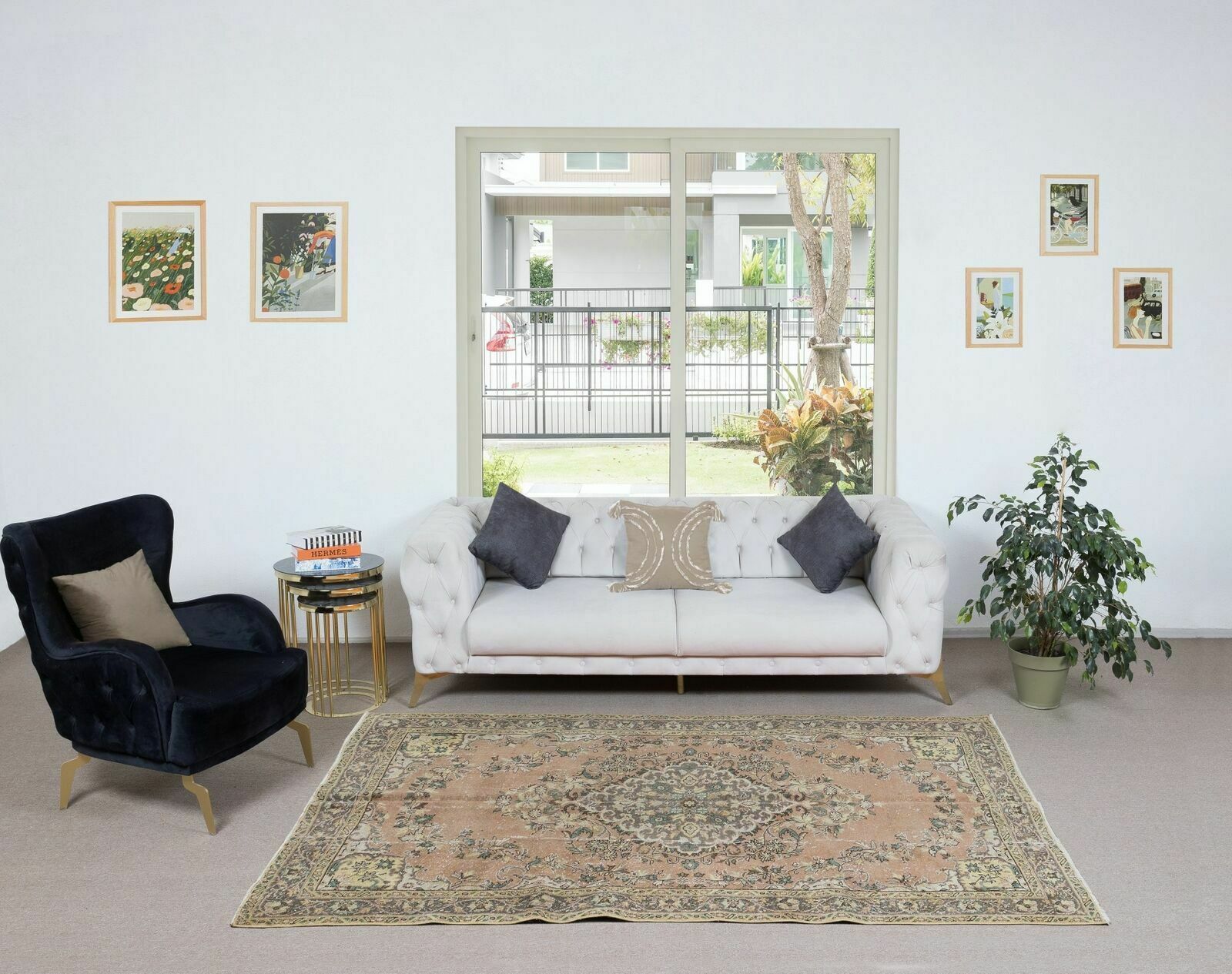 Handmade Village Rug, Ca 1960, Vintage Turkish Wool Carpet photo furniture