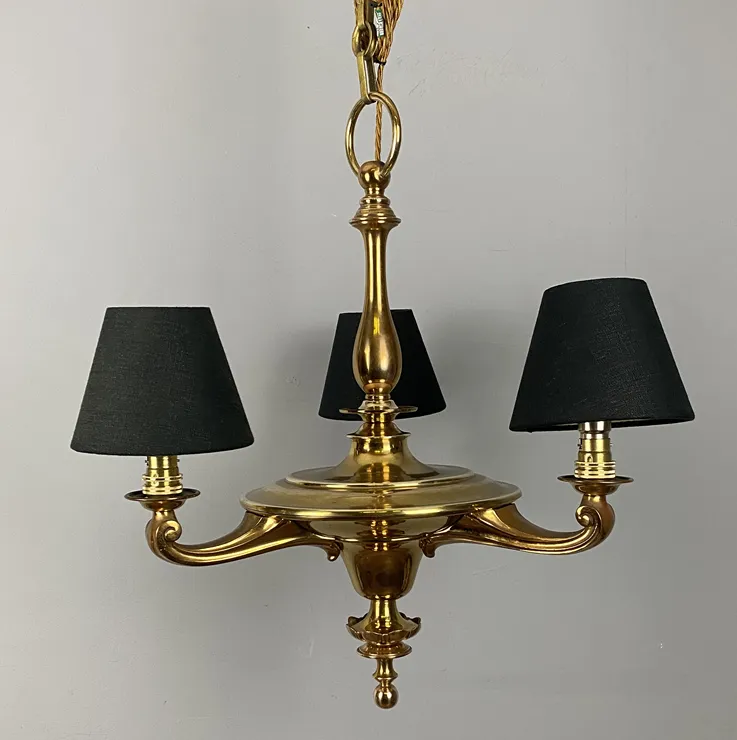 Art Nouveau Chandelier With Black Shades (24017) photo 490.0