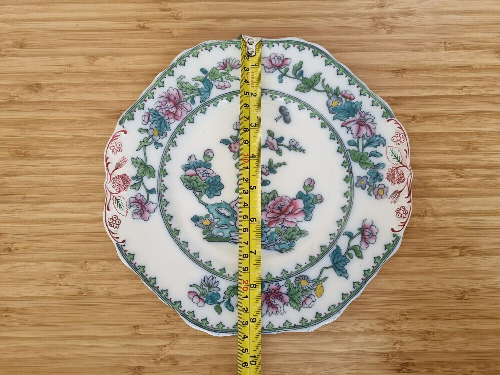 Antique Copeland Spode Indian Tree Plate, English Hand Painted Floral China, Scalloped Edge 9.5 Inch photo 350.0