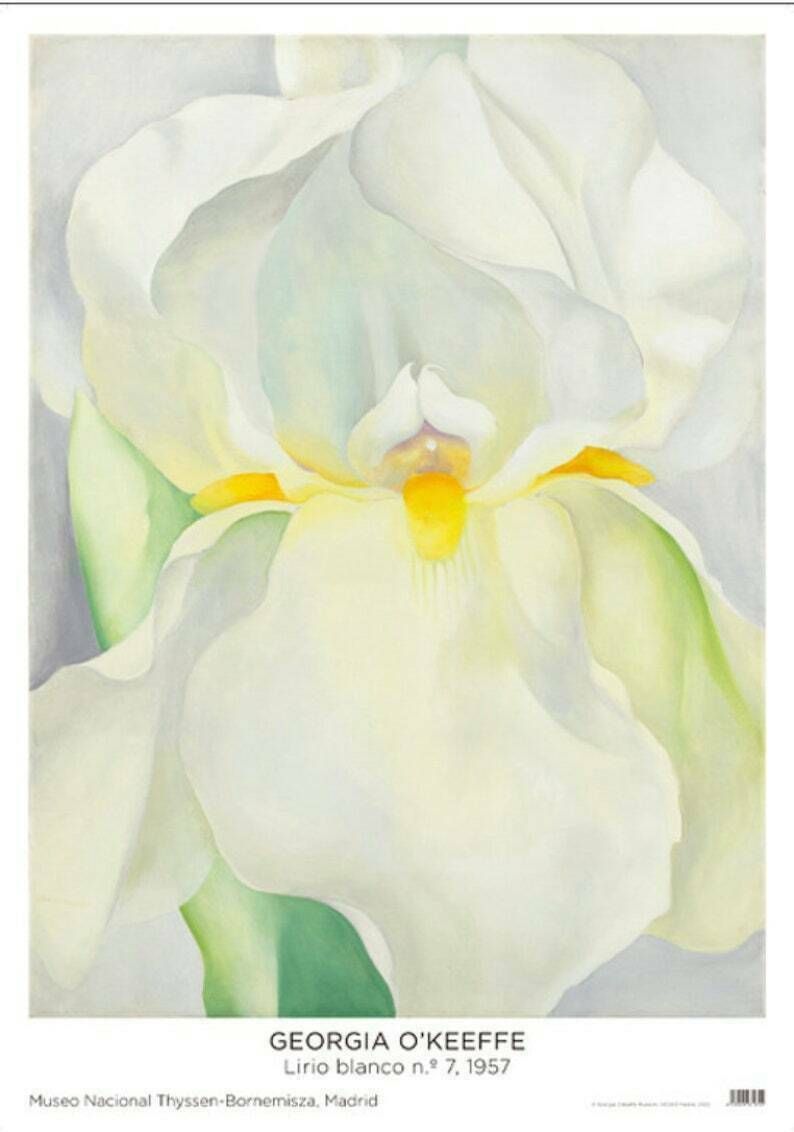 Original Georgia O'keefe Exhibition Poster   White Iris   Authentic Museum Print