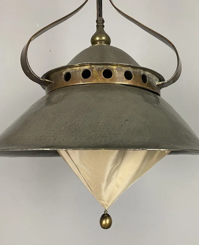 Antique Birmingham Guild Of Handicraft Pewter Pendant Light (22564) photo 7795.0