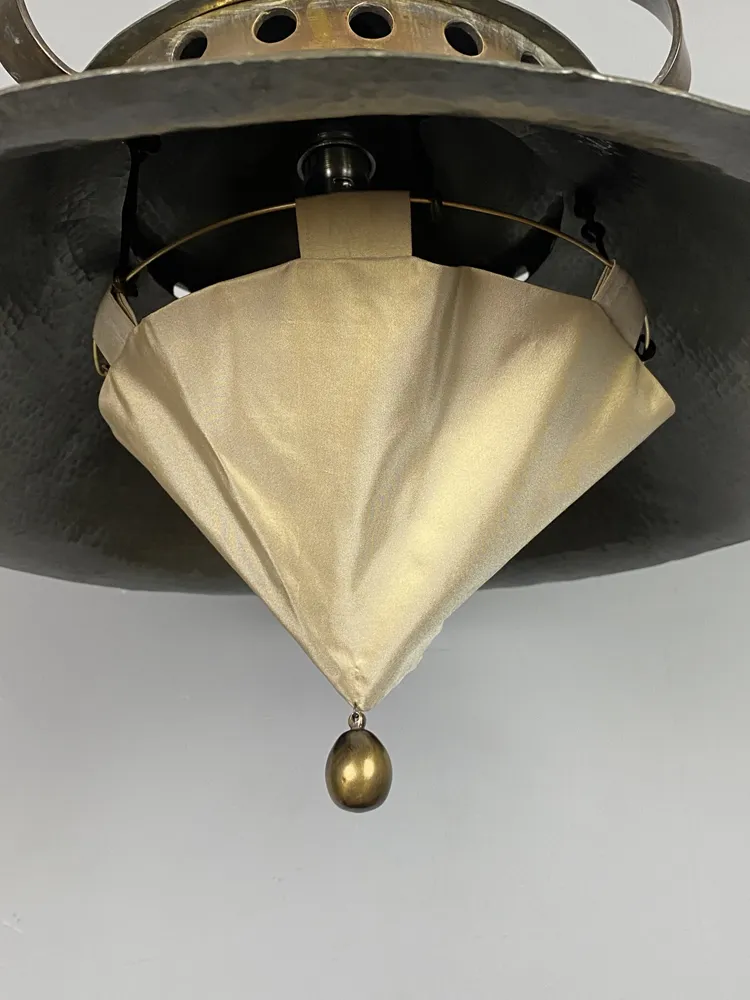 Antique Birmingham Guild Of Handicraft Pewter Pendant Light (22564) photo buy