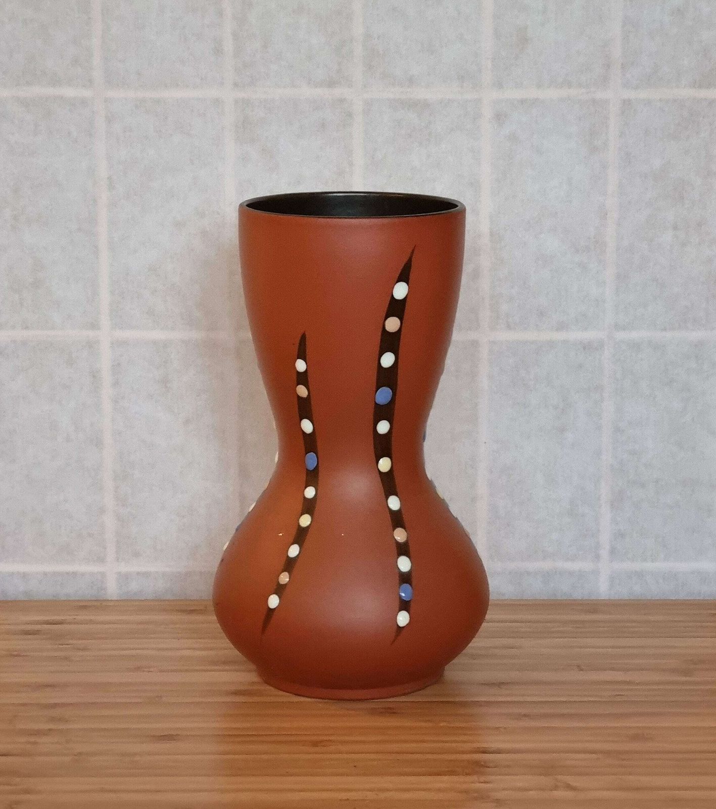 Dümler Breiden , West German Pottery, Mid Century Retro Décor, Unique Design, Curvy Vase, Home Décor