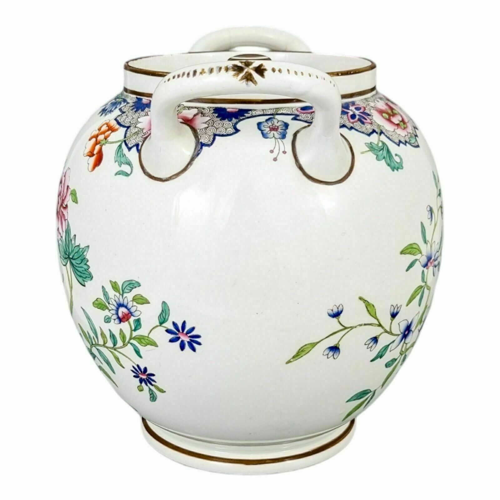 1820s Regency Spode Porcelain Chinoiserie Famille Rose Creamware Barrel Jar 3184 photo vinterior