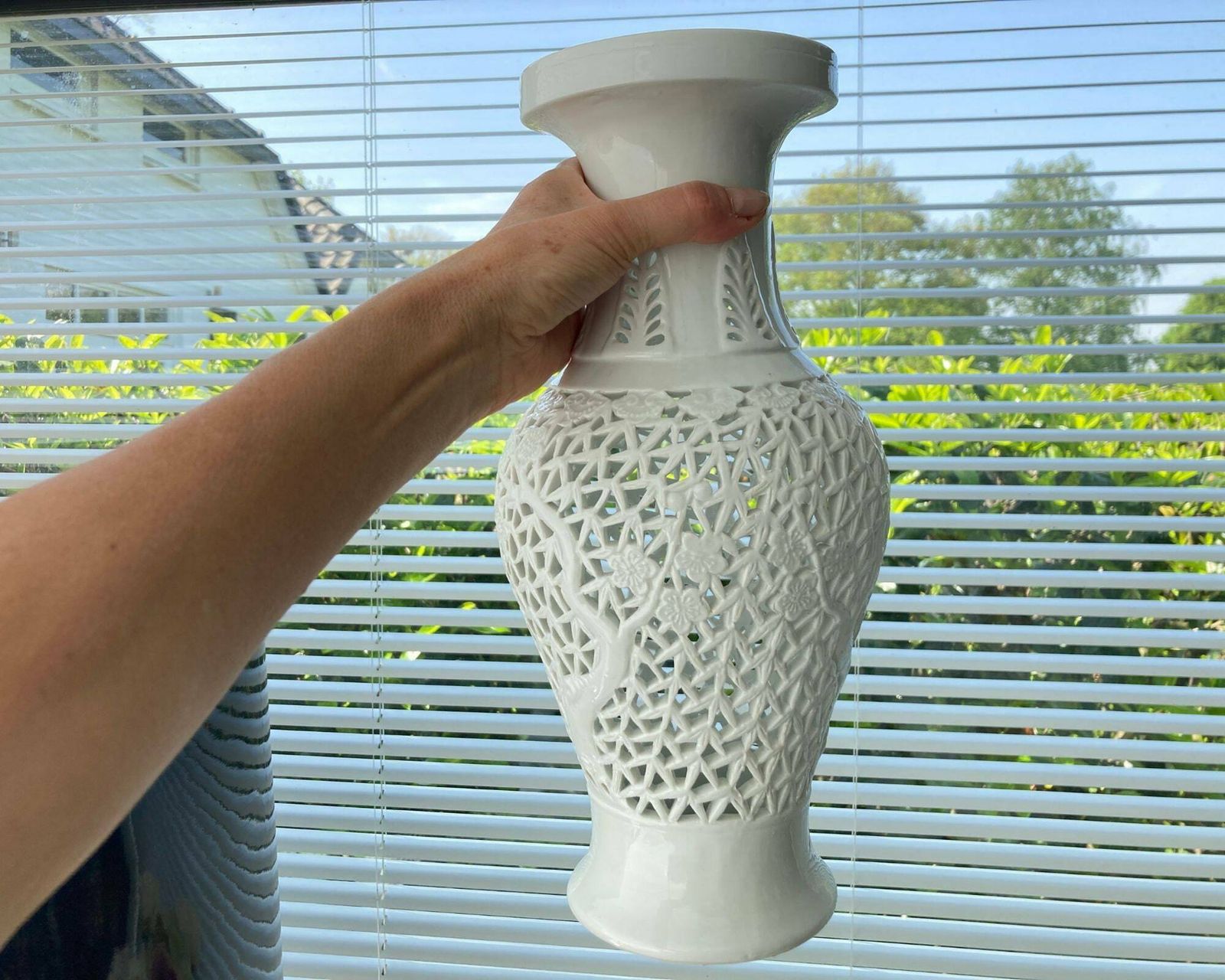 photo furniture White Blanc De Chine Vase | 3pcs | Reticulated Porcelain