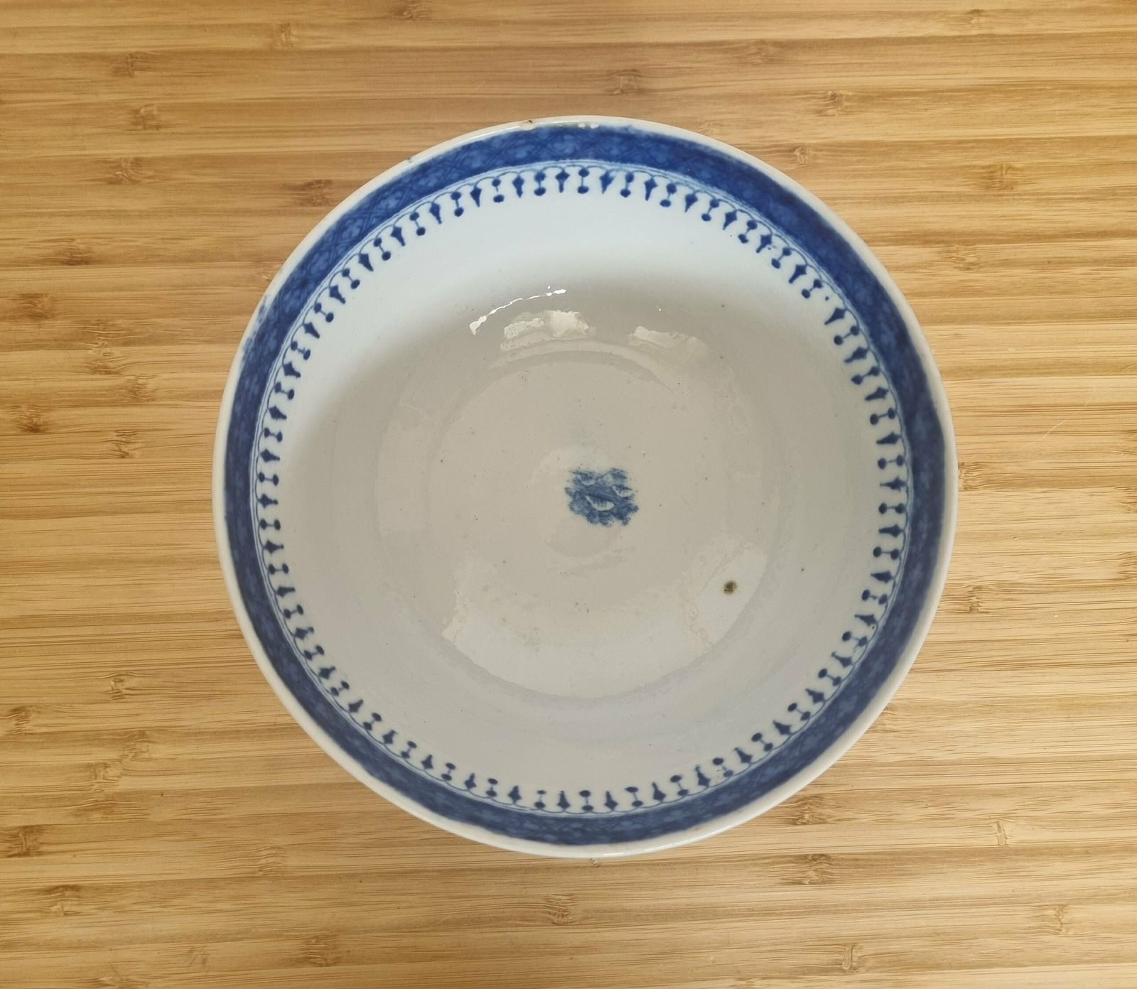 Georgian Chinoiserie Bowl, English Rare Antique China, Blue And White Pottery Decorative Bowl, Handcrafted Ceramic Dish photo vintage