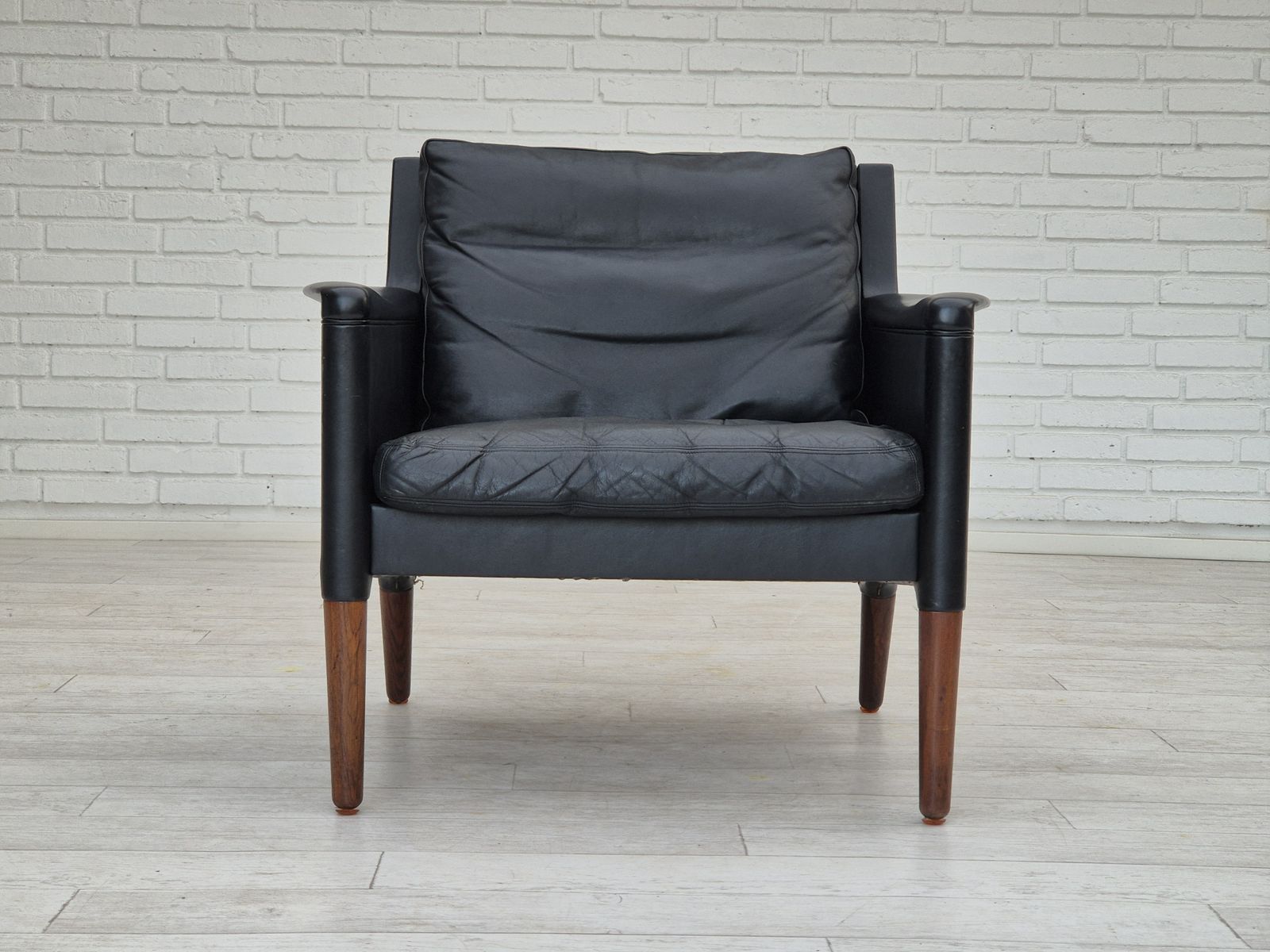 1960s, Danish Design By Kurt østervig, Lounge Chair Model 55, Leather, Rosewood Legs, Original Condition. photo Furniture
